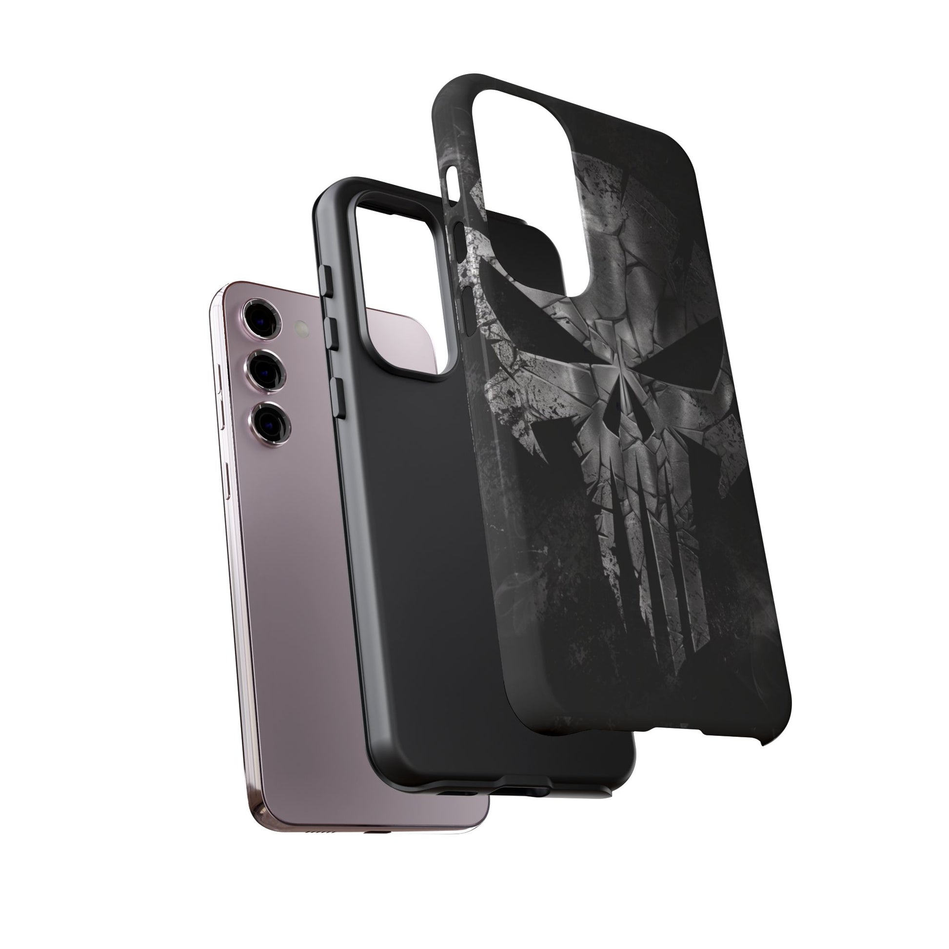 The Punisher Logo Art Tough Cases for iPhones, Samsung, and Pixel