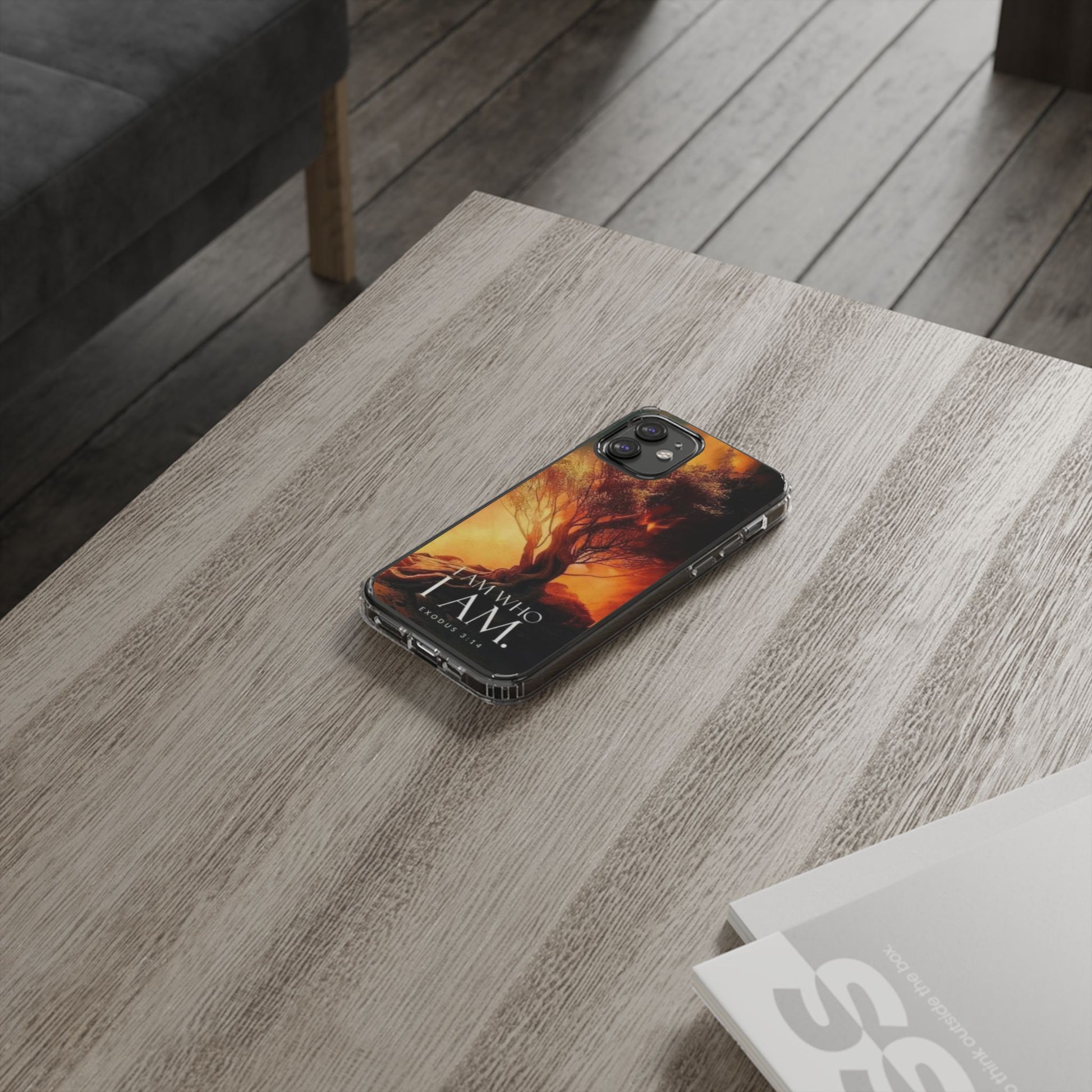 Phone Case, I Am Who I Am Bible Verse Clear Case for Iphone Samsung, Religious