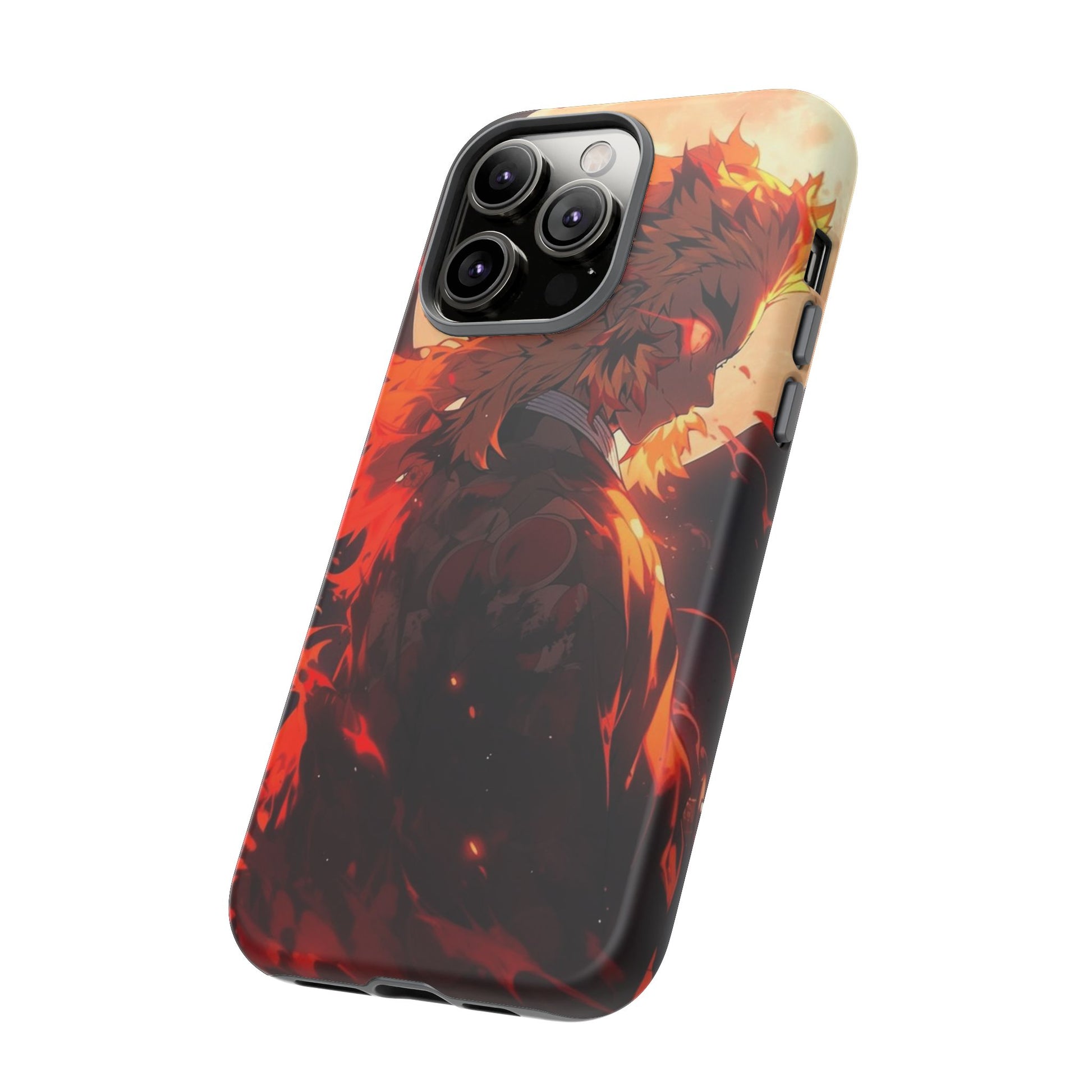 Demon Sl;ayer Rengoku Anime Phone Case, Tough Cases for iPhones, Samsung, and Pixel