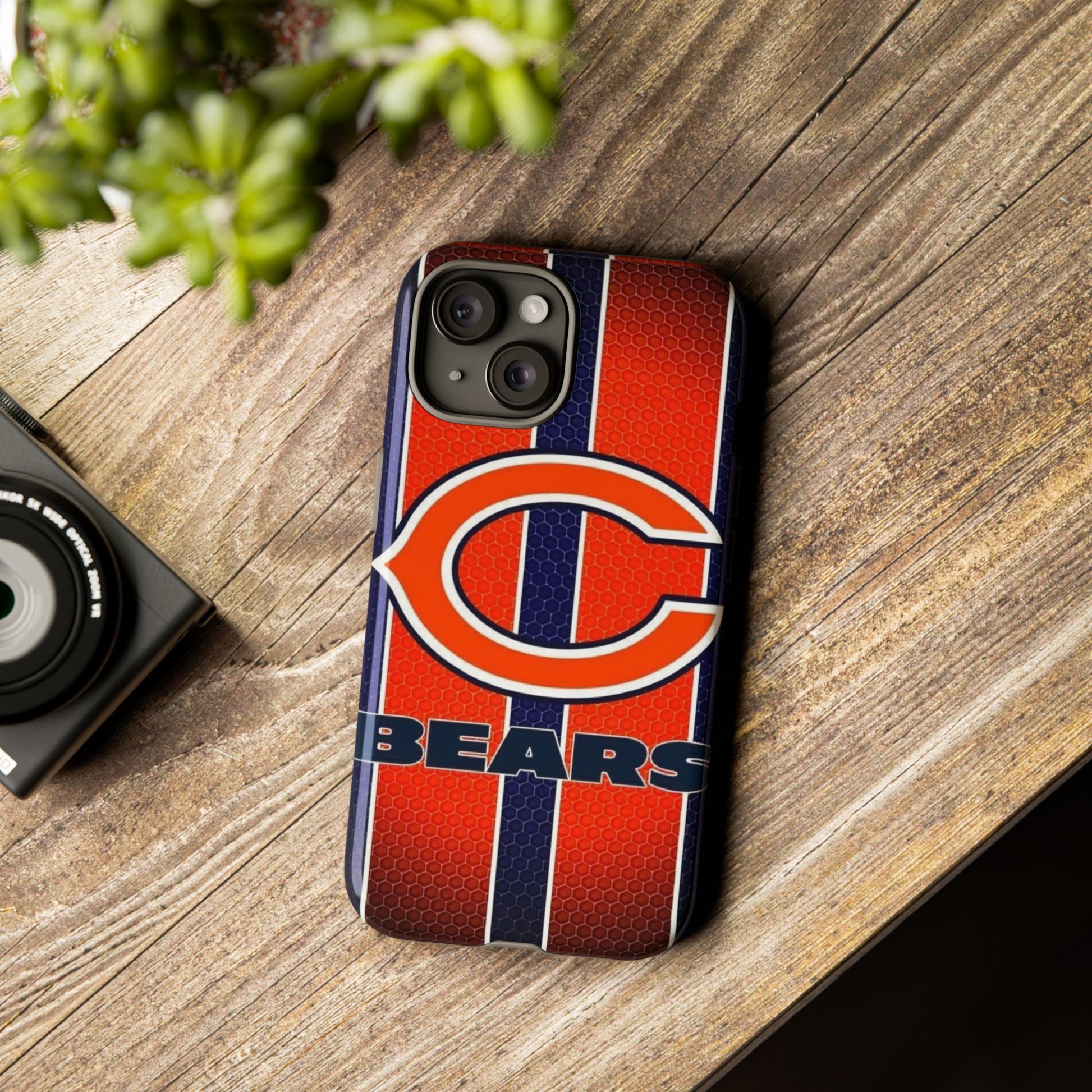 Chicago Bears Stripes Football Phone Case, Tough Cases for iPhones, Samsung, and Pixel