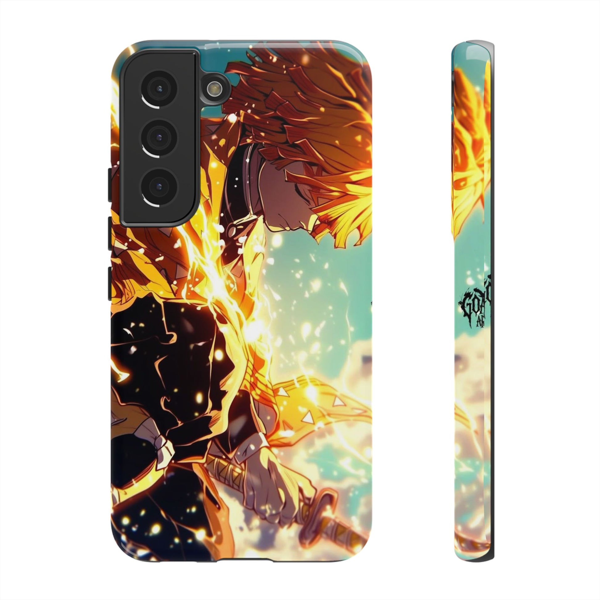 Demon Slayer Zenitsu Anime Theme Phone Case, Tough Cases for iPhones, Samsung, and Pixel