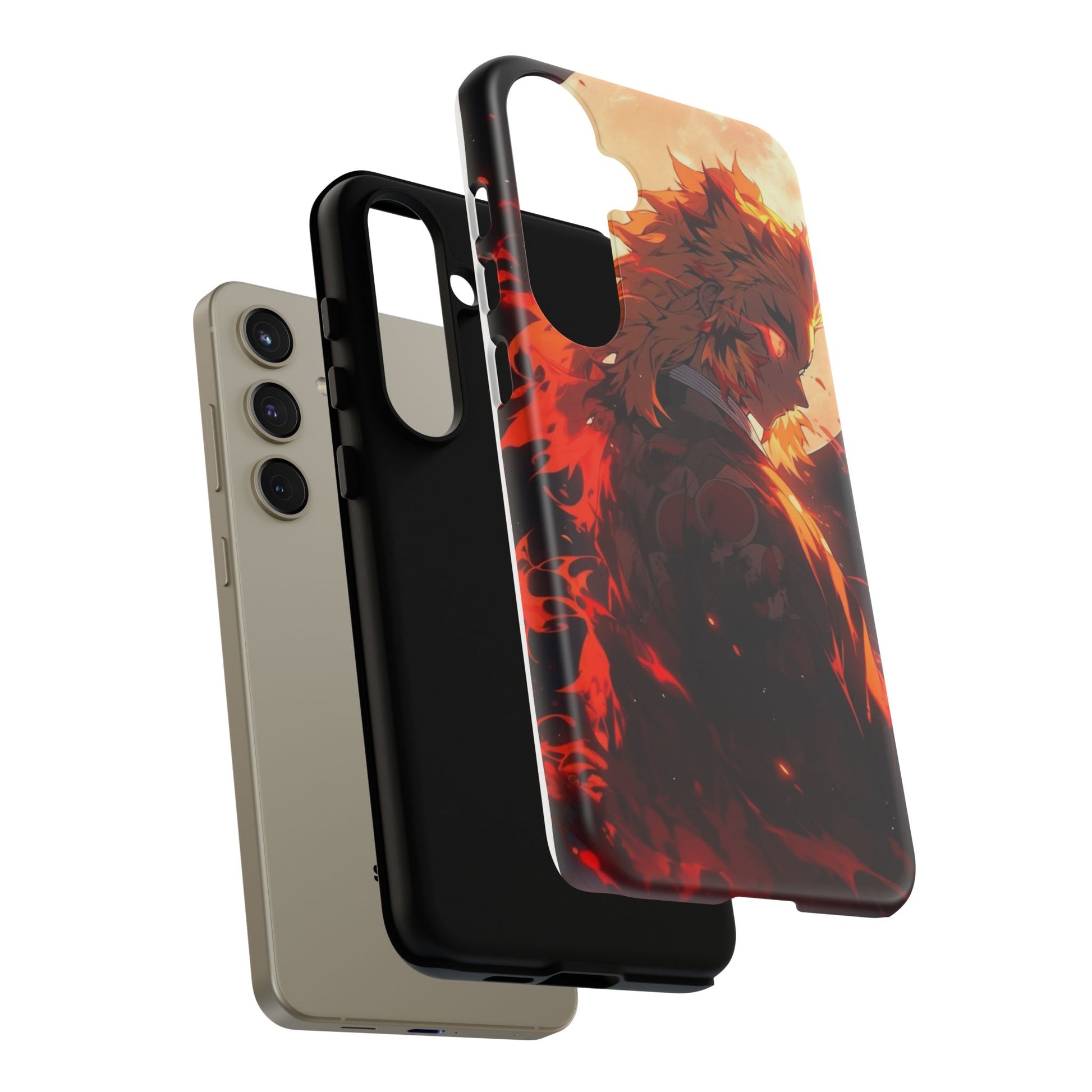 Demon Sl;ayer Rengoku Anime Phone Case, Tough Cases for iPhones, Samsung, and Pixel