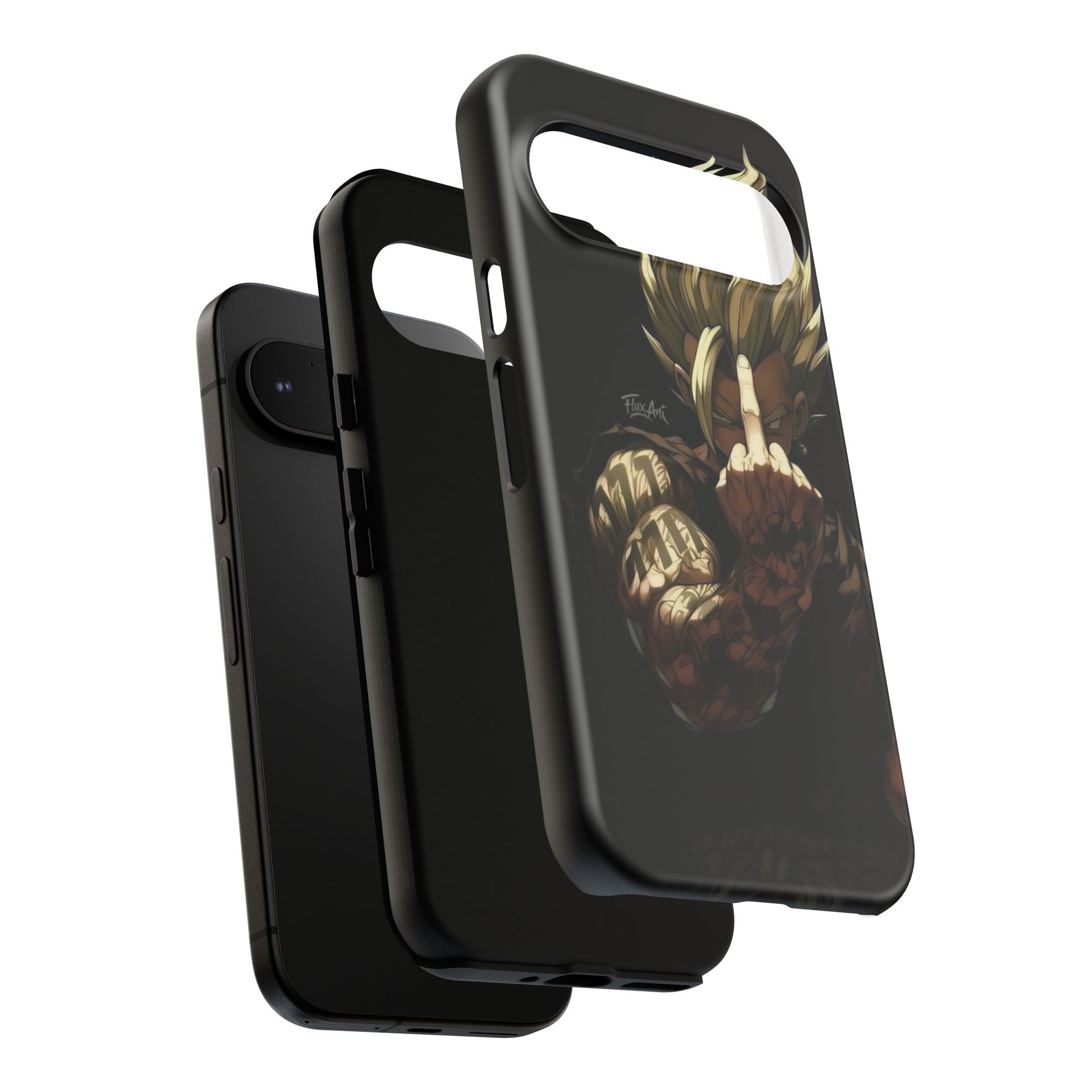 Middle Finger SS Goku Dragon Ball Z Tough Cases for iPhones, Samsung, and Pixel