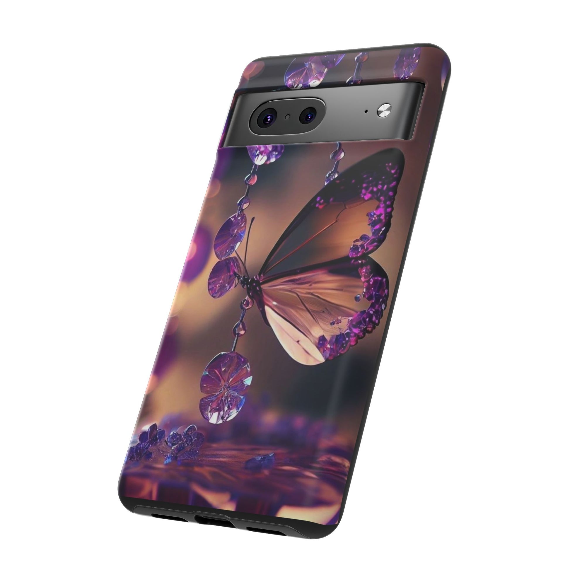 Purple Butterfly Tough Cases for iPhones, Samsung, and Pixel