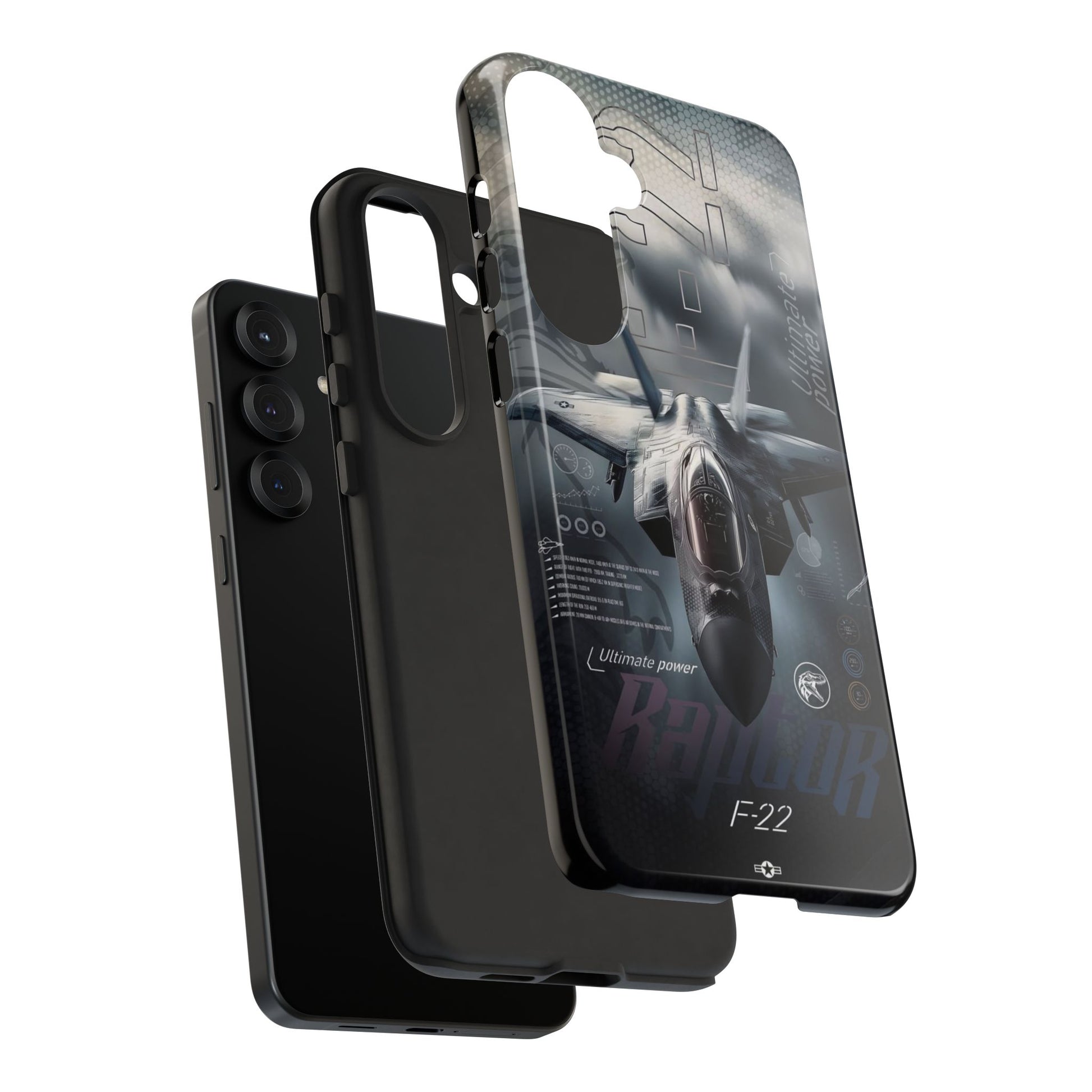 F-22 Raptor Fighter Jet Tough Cases for iPhones, Samsung, and Pixel