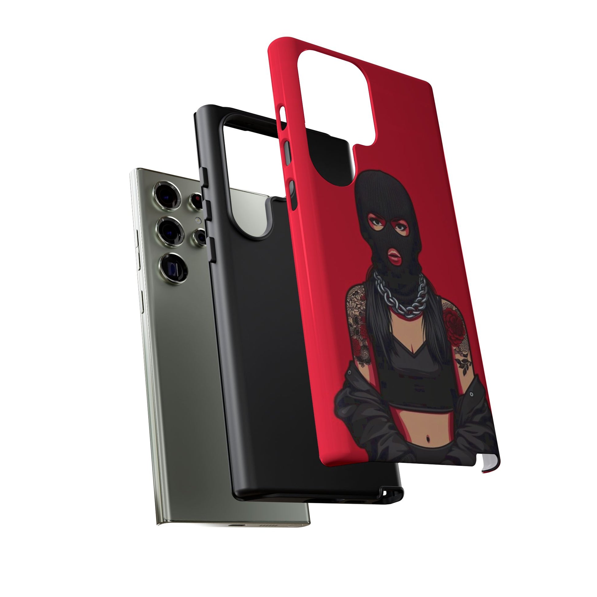 Thug Girl Red Design Tough Cases for iPhones, Samsung, and Pixel