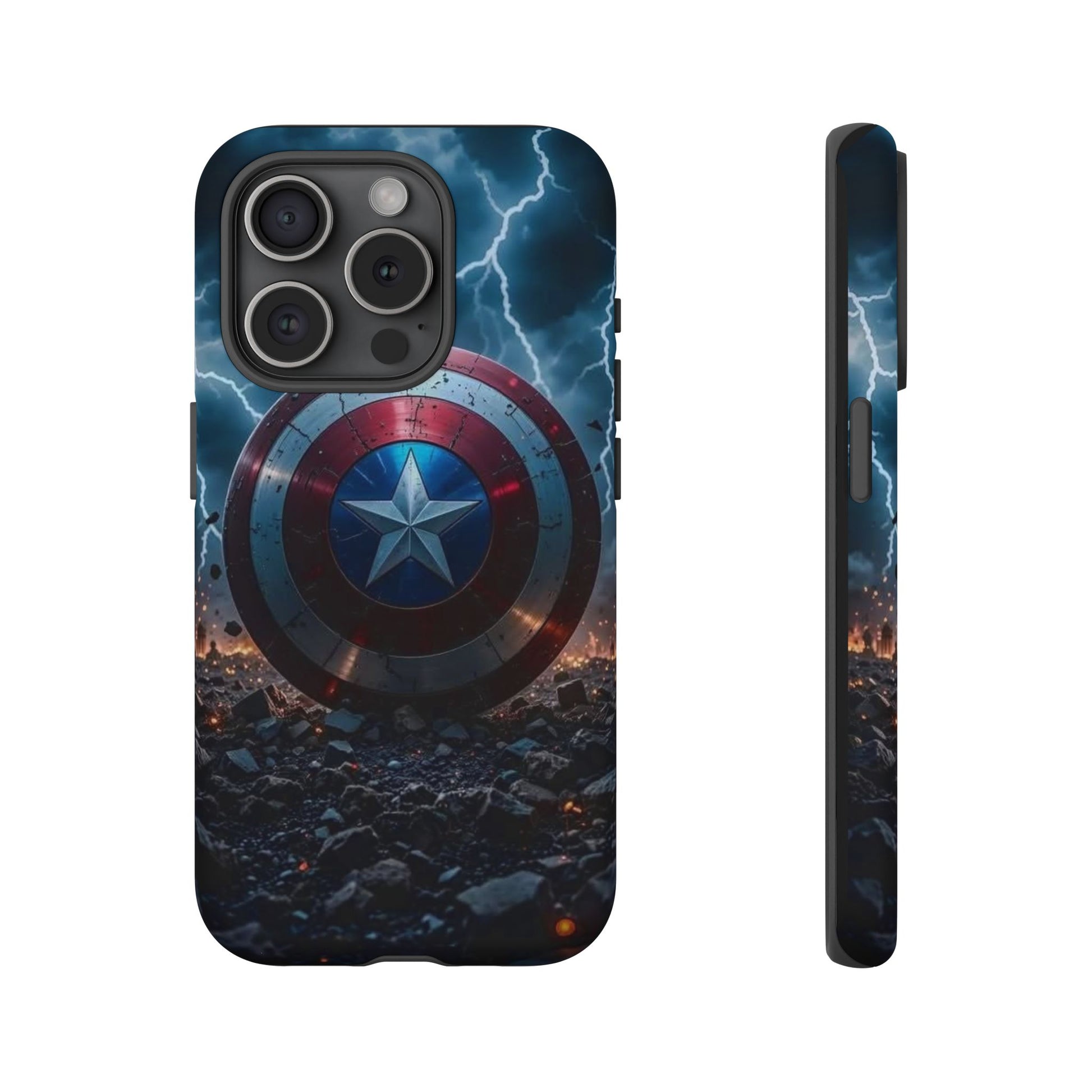 Captain America Shield Tough Cases for iPhones, Samsung, and Pixel