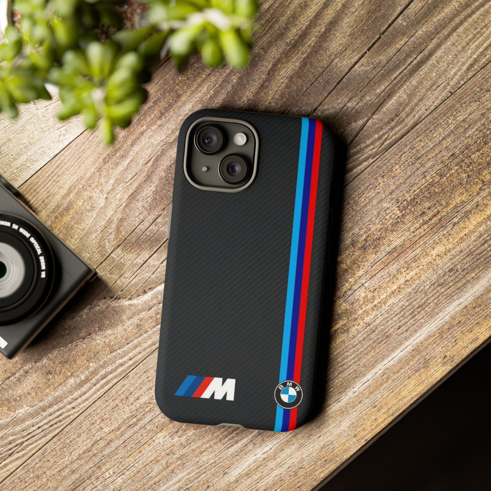 BMW M Stripes Carbon Fiber Design Tough Cases for iPhones, Samsung, and Pixel