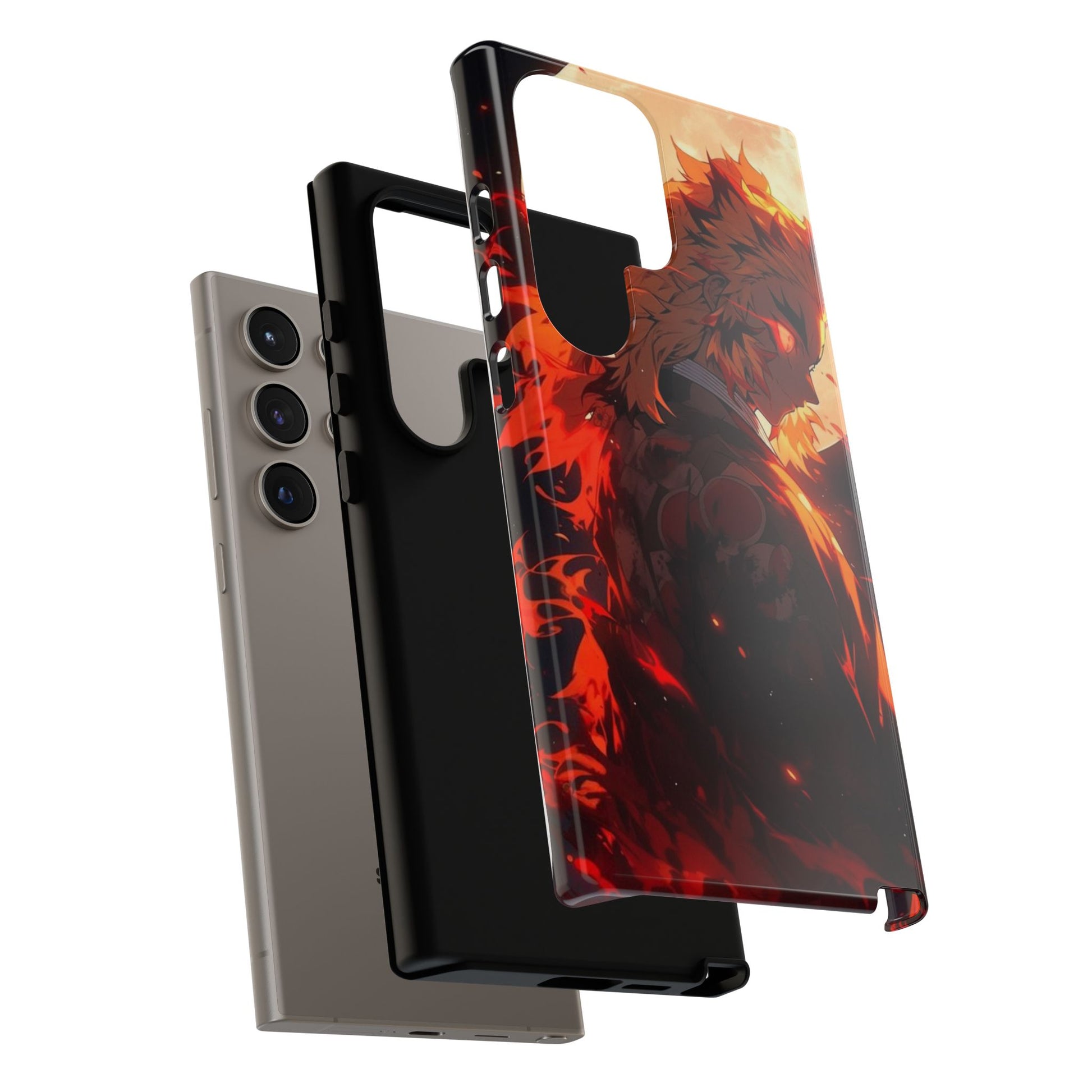 Demon Sl;ayer Rengoku Anime Phone Case, Tough Cases for iPhones, Samsung, and Pixel