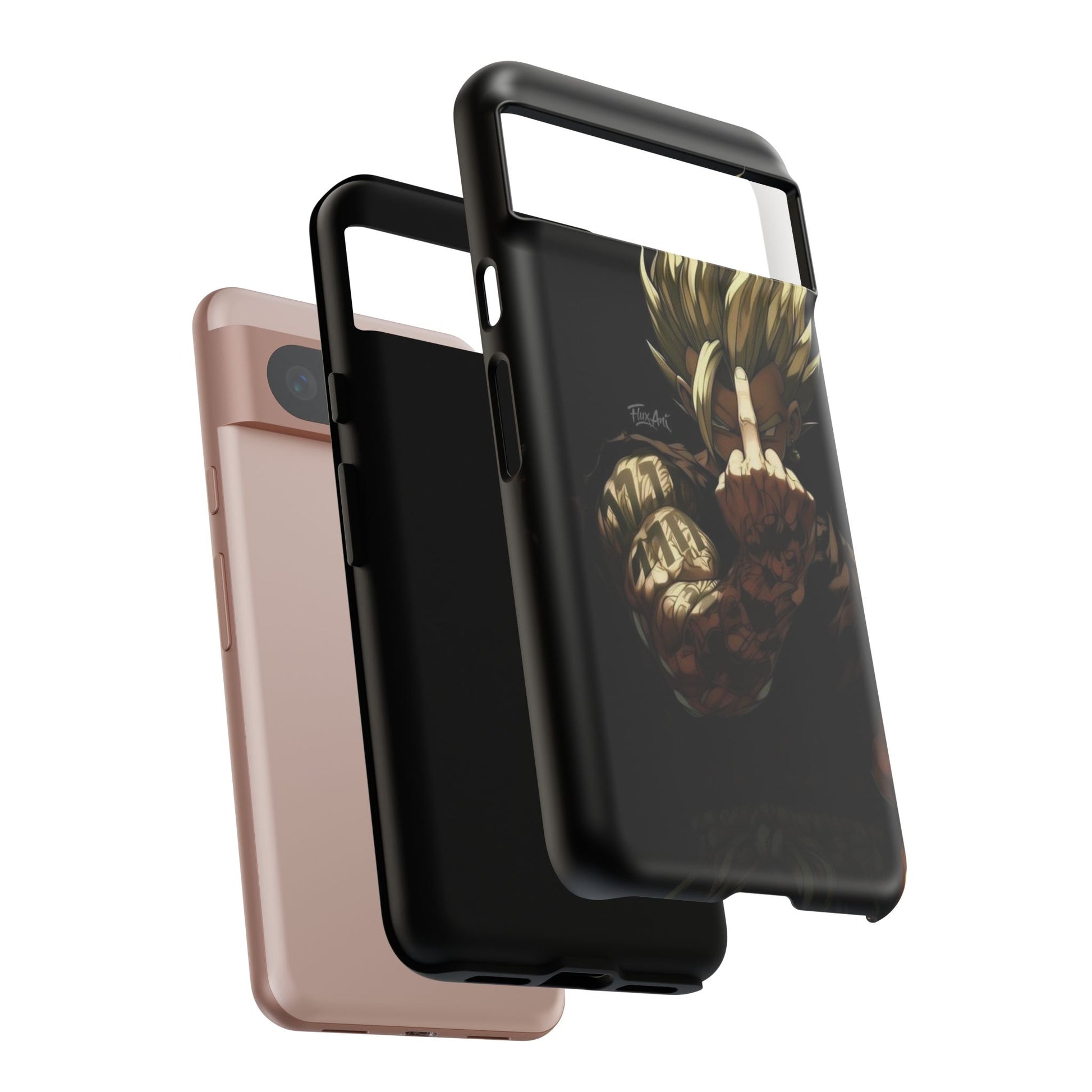 Middle Finger SS Goku Dragon Ball Z Tough Cases for iPhones, Samsung, and Pixel