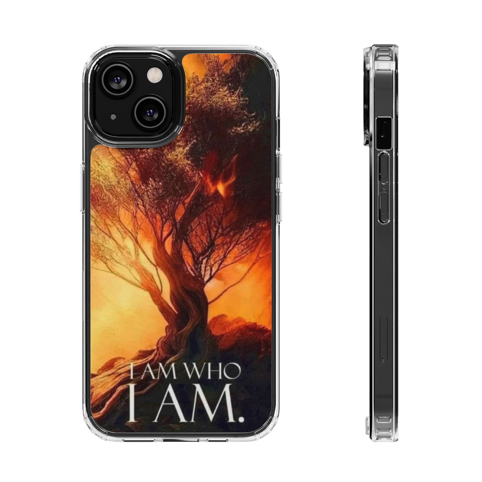 Phone Case, I Am Who I Am Bible Verse Clear Case for Iphone Samsung, Religious