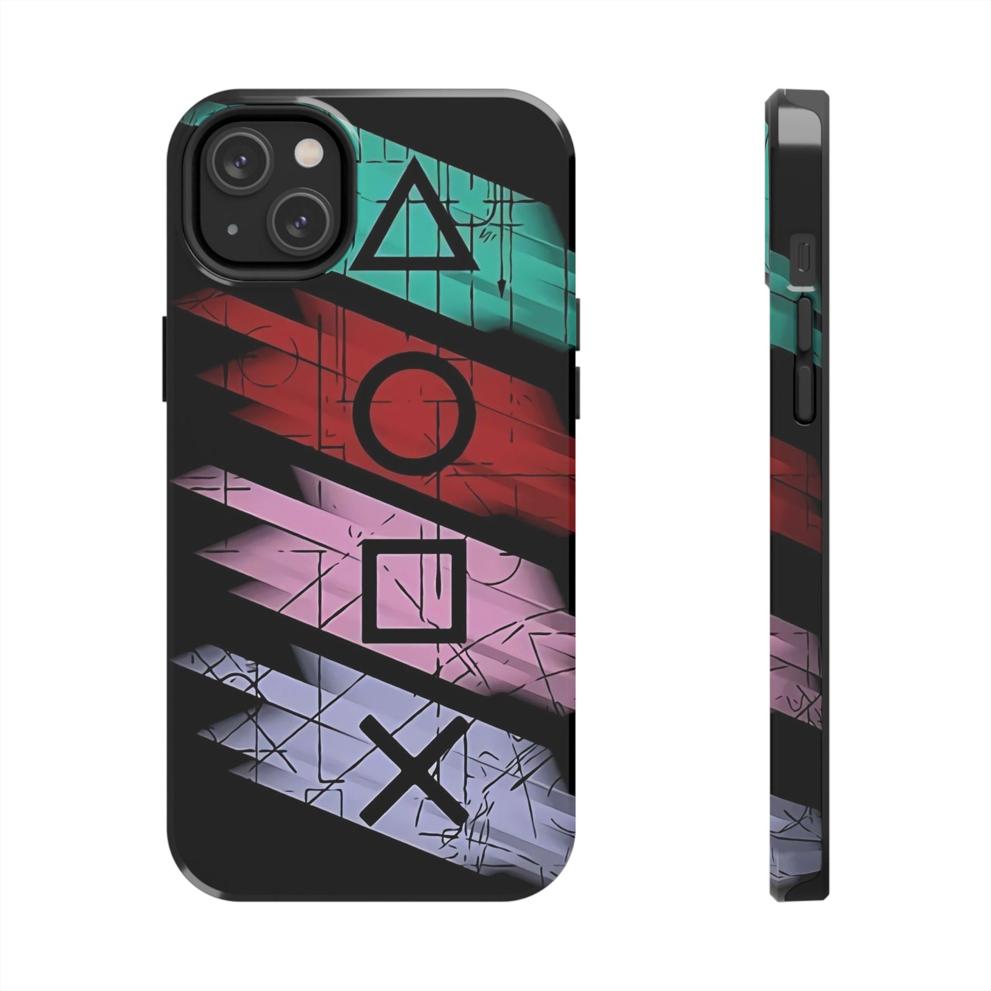 Shapes Gamer Theme Phone Cases for Iphones & Samsung Phones