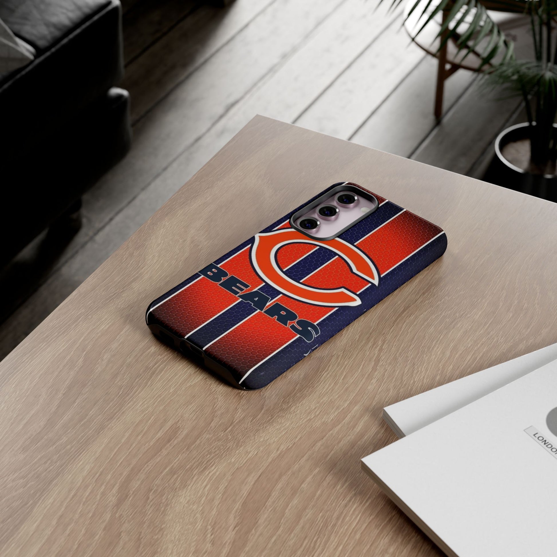 Chicago Bears Stripes Football Phone Case, Tough Cases for iPhones, Samsung, and Pixel