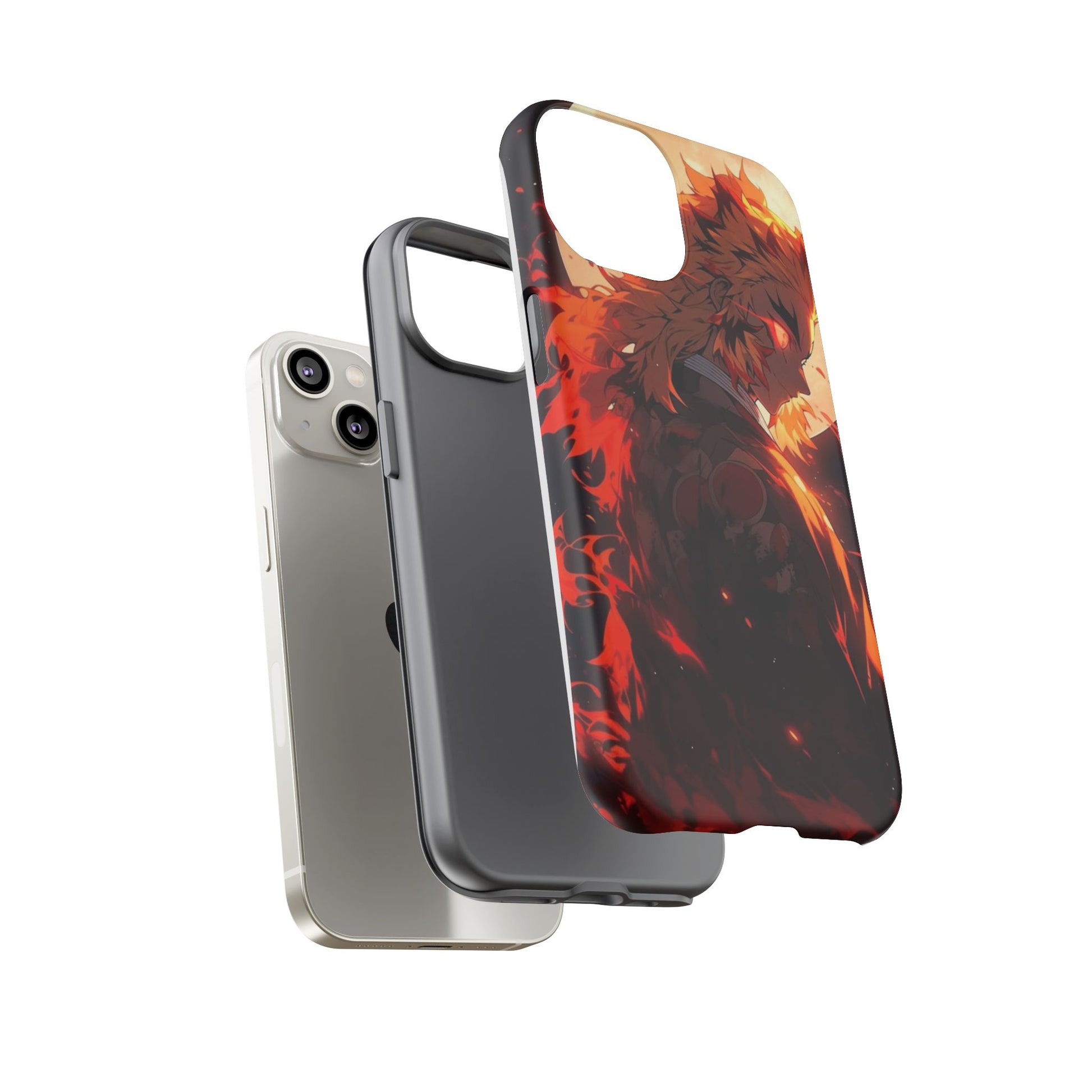 Demon Sl;ayer Rengoku Anime Phone Case, Tough Cases for iPhones, Samsung, and Pixel