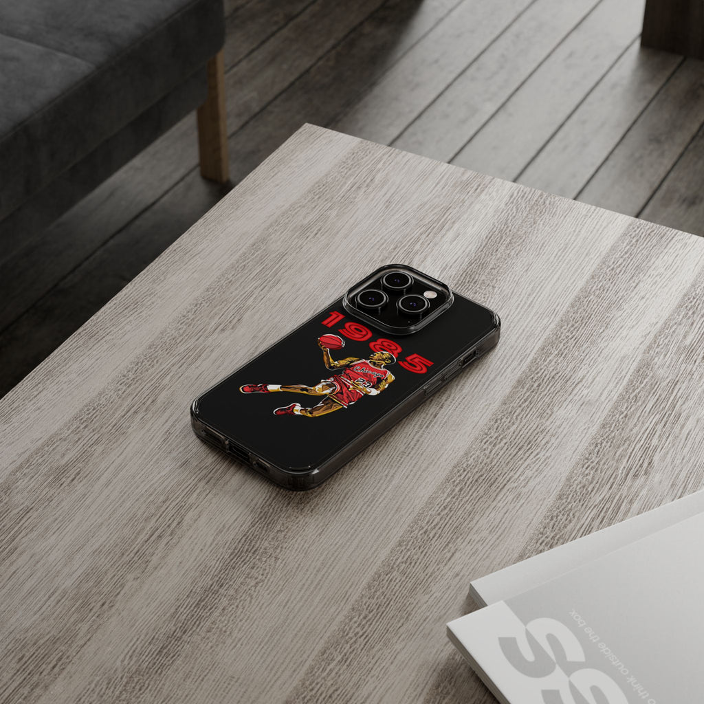 1985 Jordan Slam Dunk themed Basketball Inspired design Clear Phone Cases
