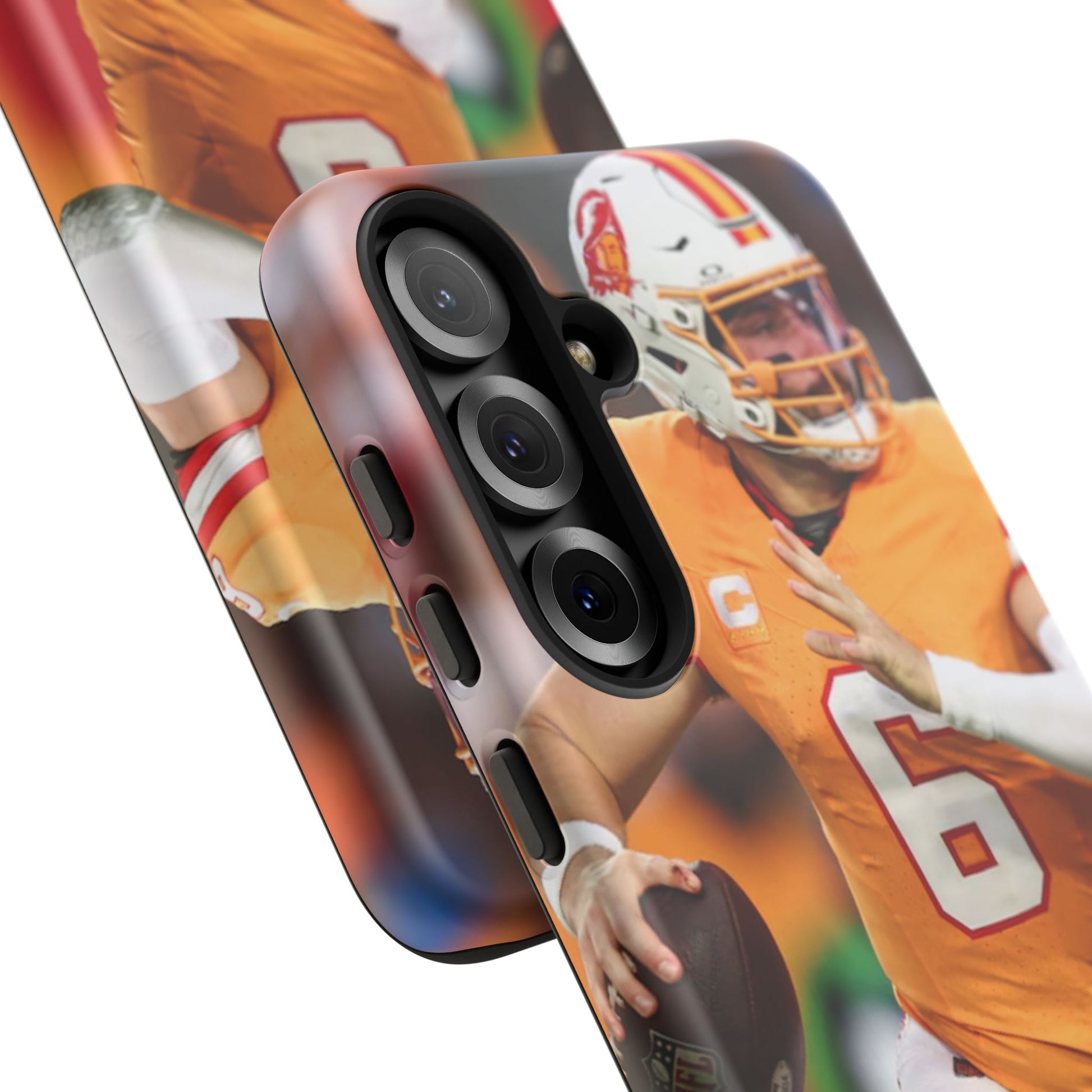 Tampa Bay Buccaneers Baker Mayfield Football Tough Cases for iPhones, Samsung, and Pixel
