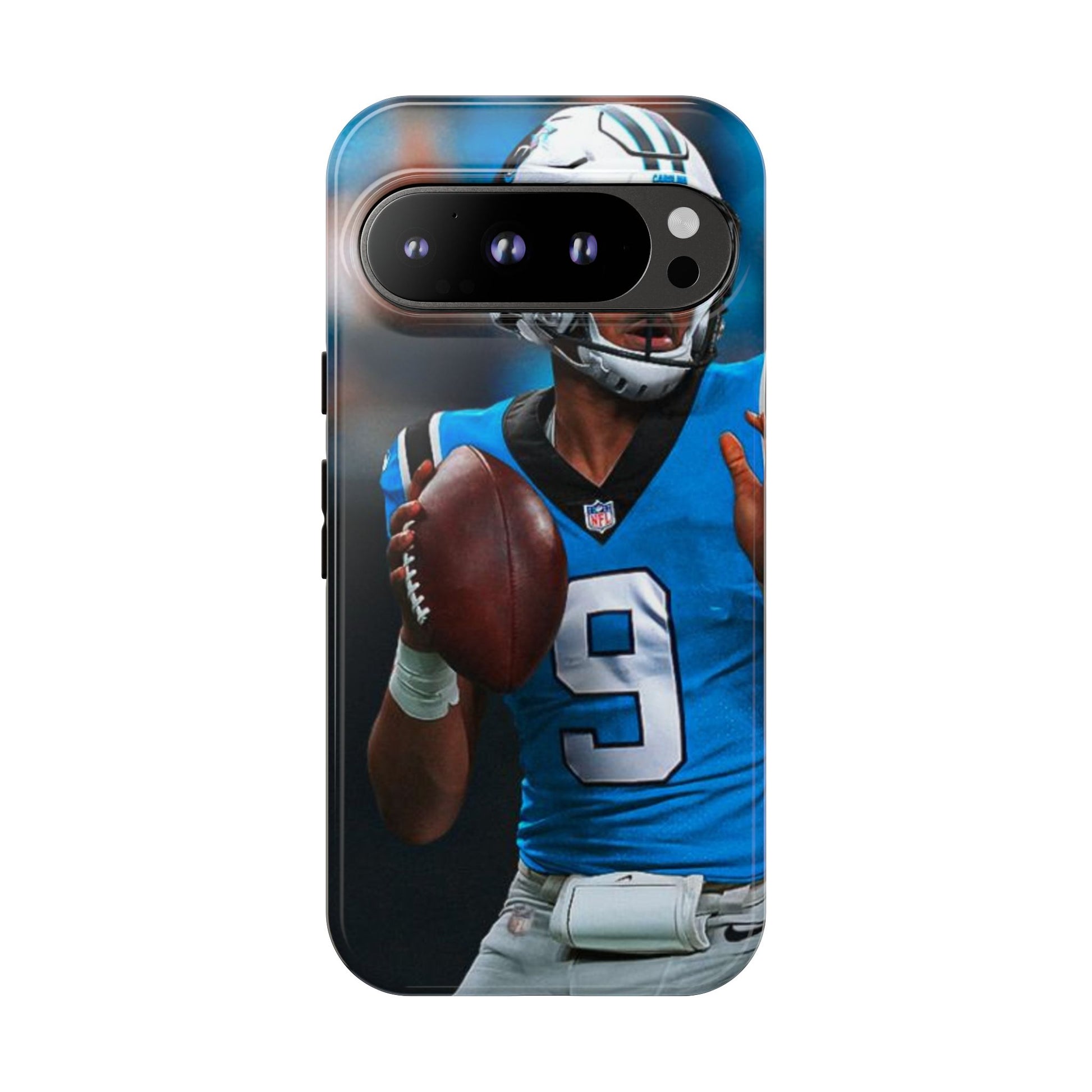 Carolina Panthers Bryce Young Football Tough Cases for iPhones, Samsung, and Pixel