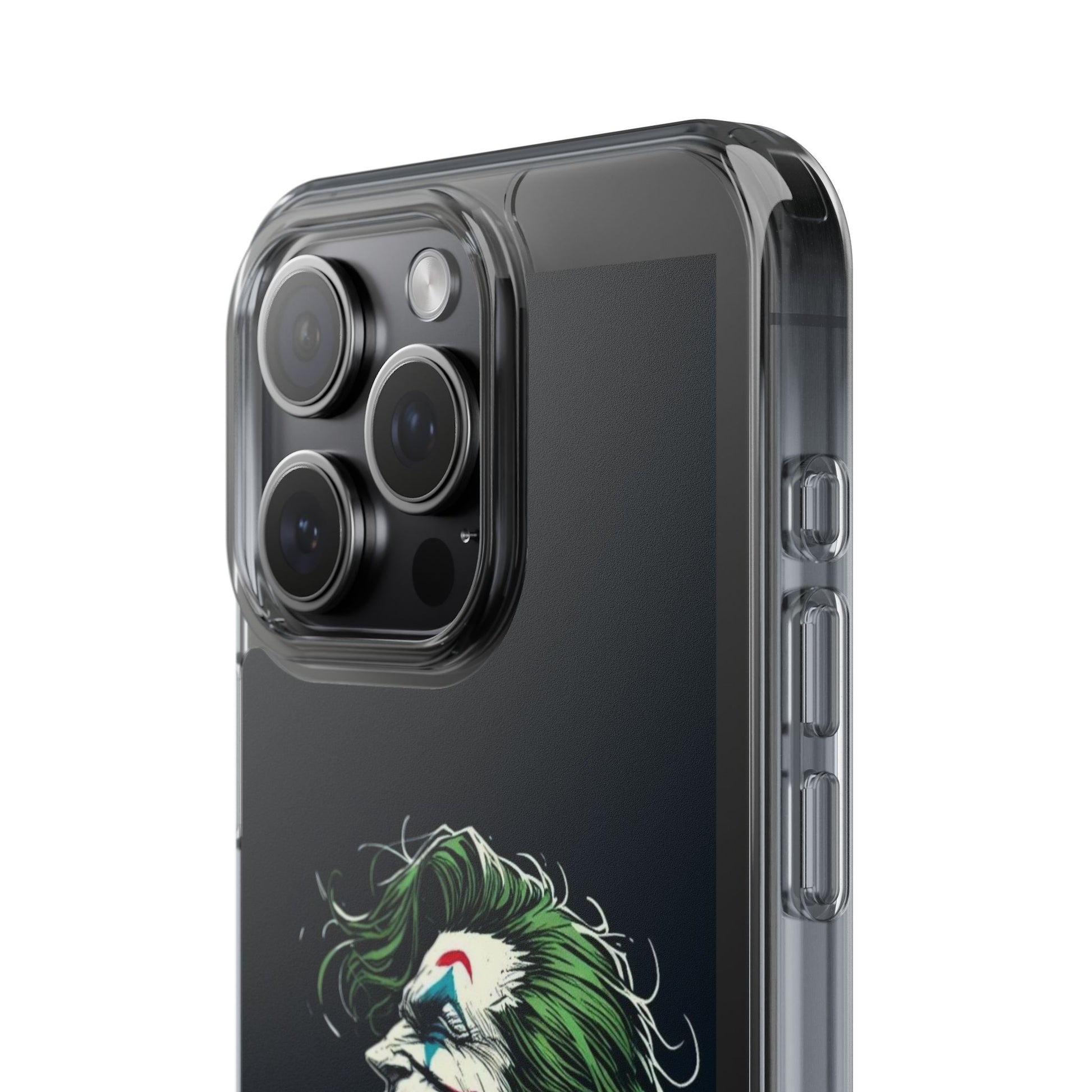 Phone Case, Comic book Inspired Design Joker Laughing, Clear Phone Cover