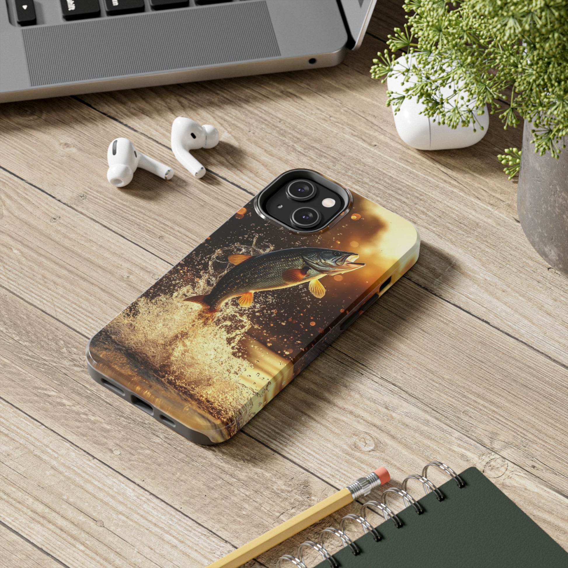 Jumping Bass Fish Theme Phone Cases for iPhones & Samsung Phones