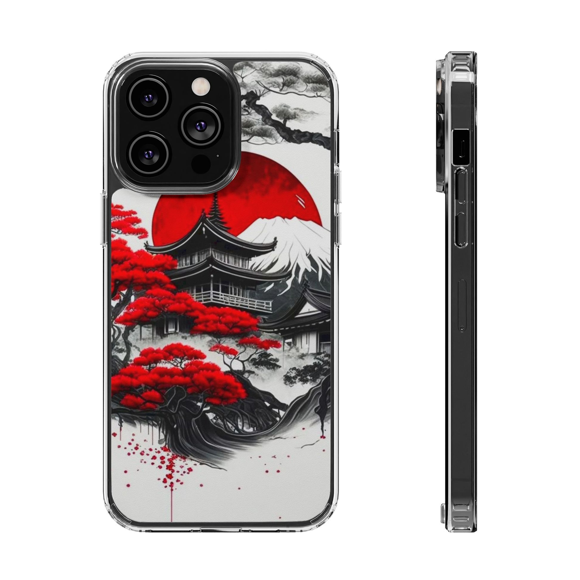 Phone Case, Japanese Landscape Theme, Iphone Samsung Clear Case, Protective