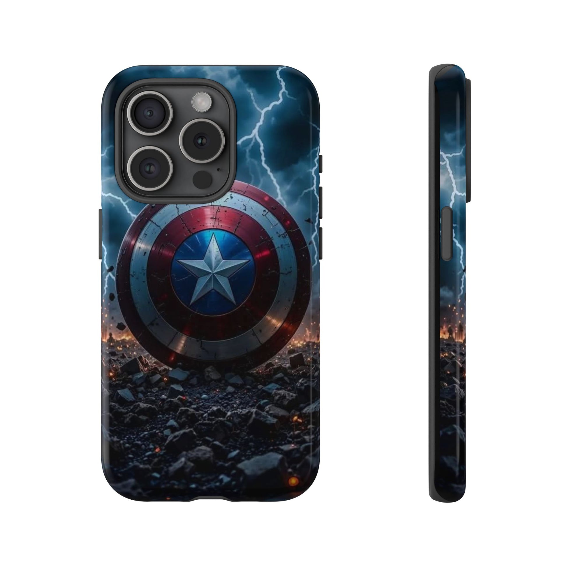 Captain America Shield Tough Cases for iPhones, Samsung, and Pixel