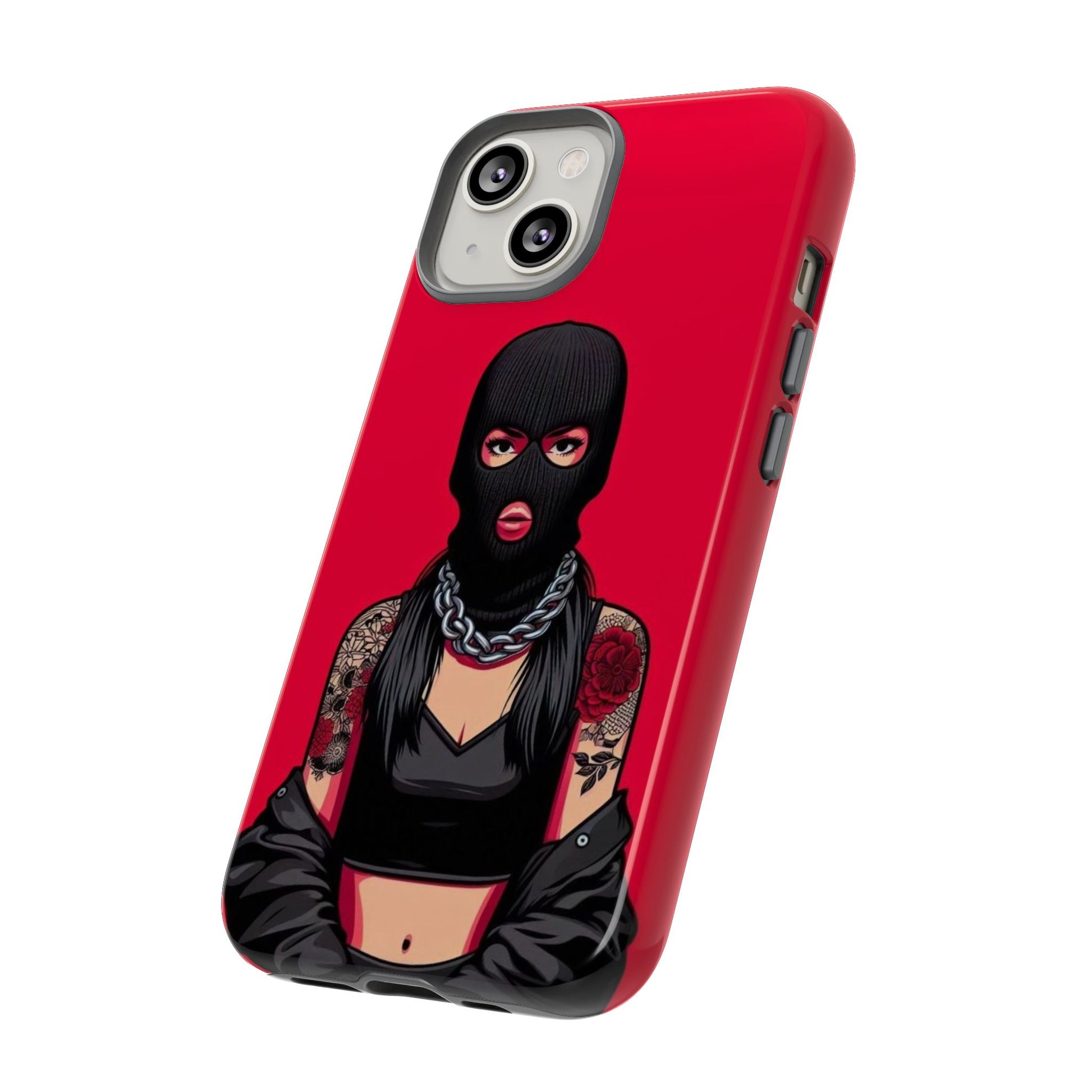 Thug Girl Red Design Tough Cases for iPhones, Samsung, and Pixel
