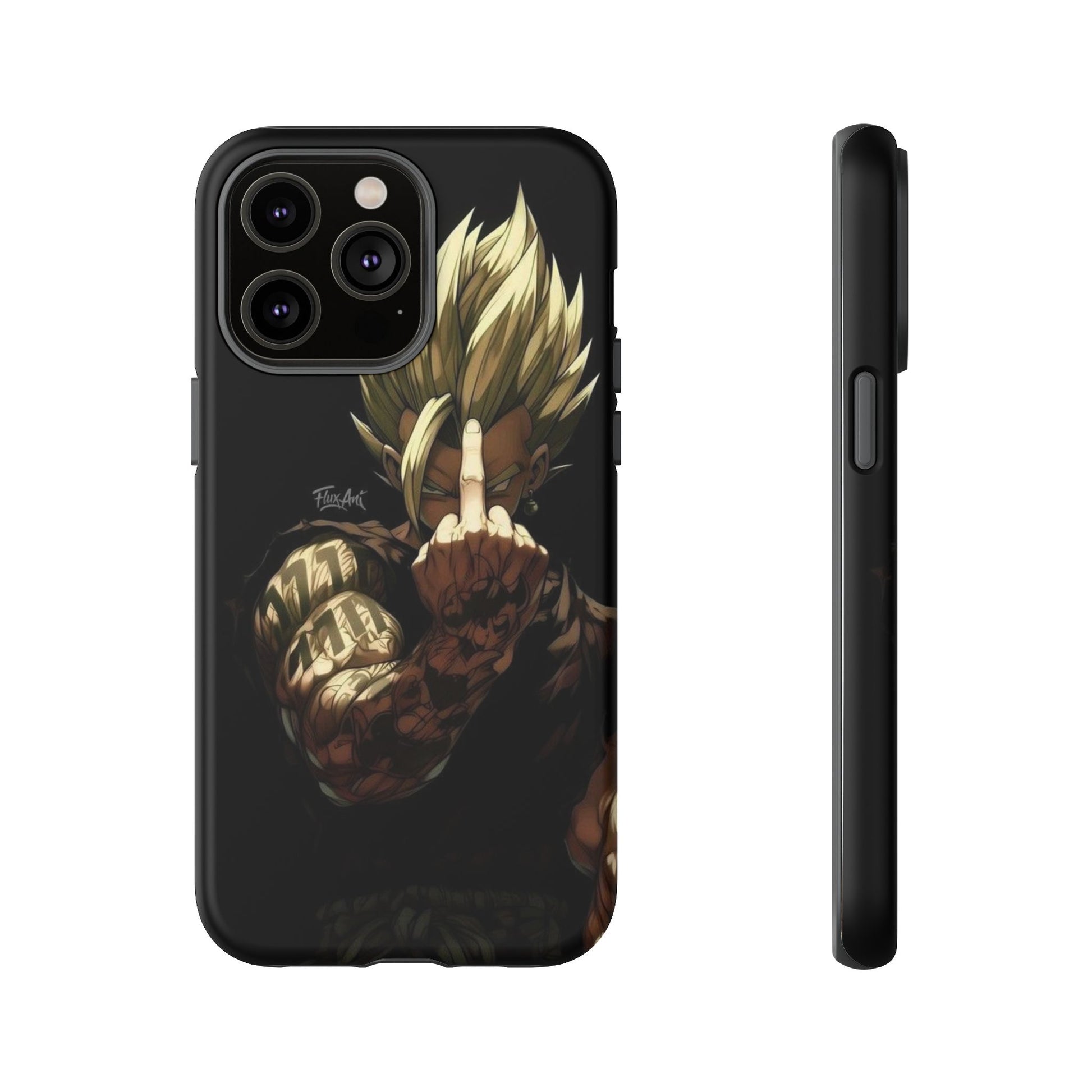 Middle Finger SS Goku Dragon Ball Z Tough Cases for iPhones, Samsung, and Pixel