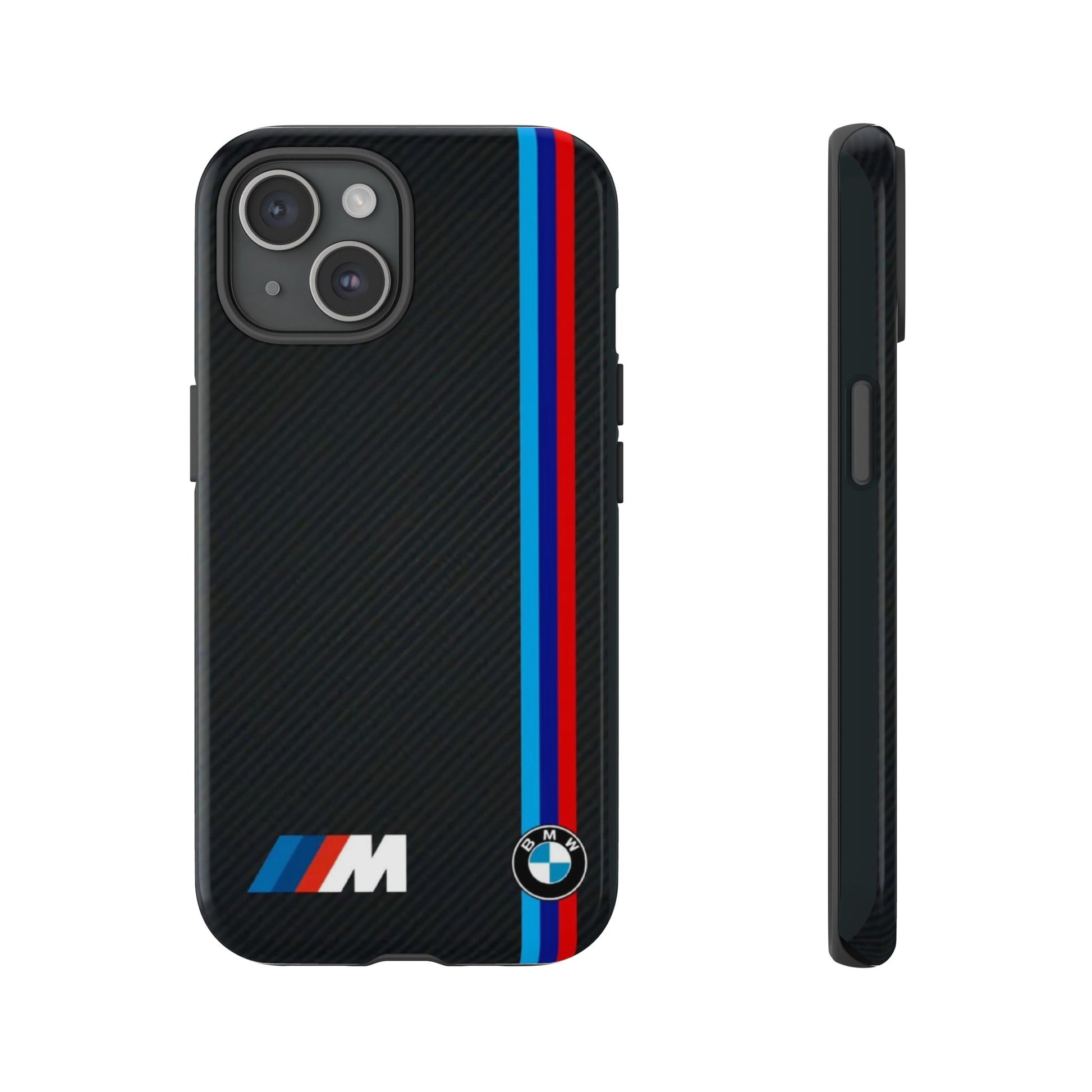 BMW M Stripes Carbon Fiber Design Tough Cases for iPhones, Samsung, and Pixel