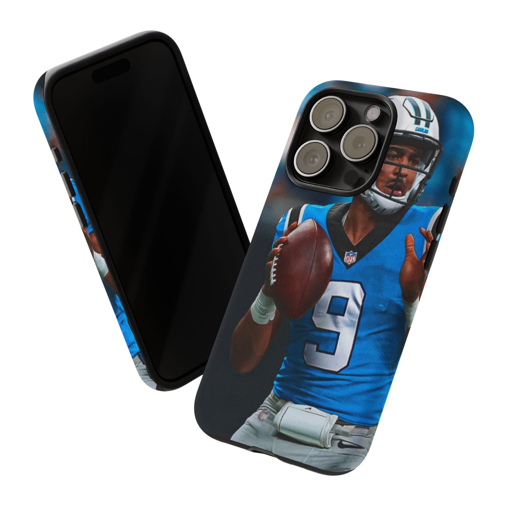 Carolina Panthers Bryce Young Football Tough Cases for iPhones, Samsung, and Pixel