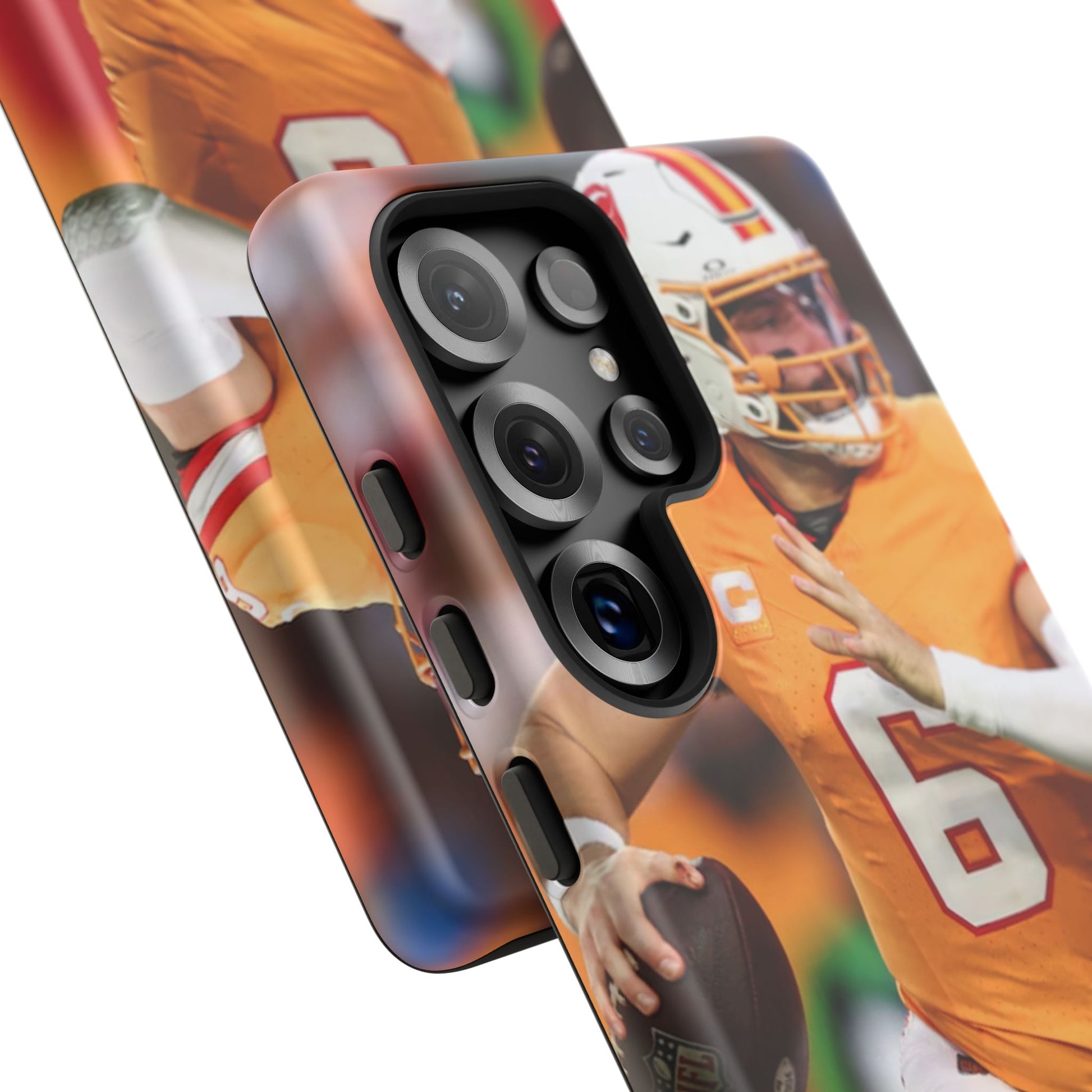 Tampa Bay Buccaneers Baker Mayfield Football Tough Cases for iPhones, Samsung, and Pixel