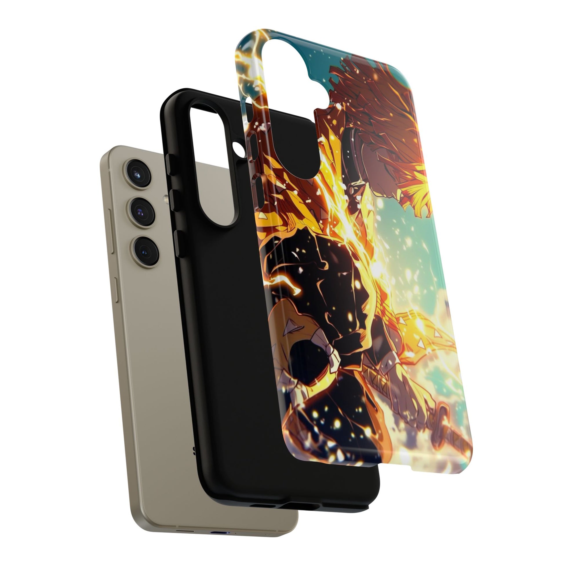 Demon Slayer Zenitsu Anime Theme Phone Case, Tough Cases for iPhones, Samsung, and Pixel