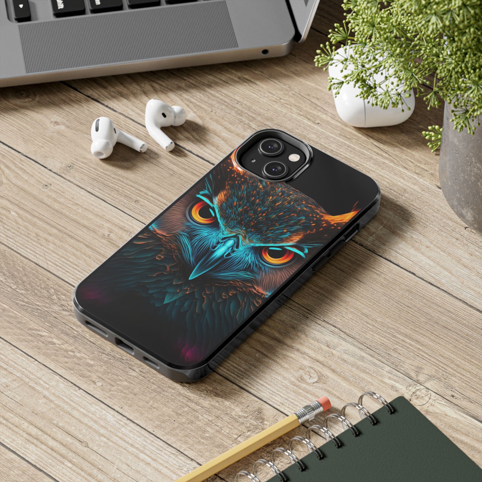 Neon Owl Theme Phone Cases for iPhones & Samsung Phones