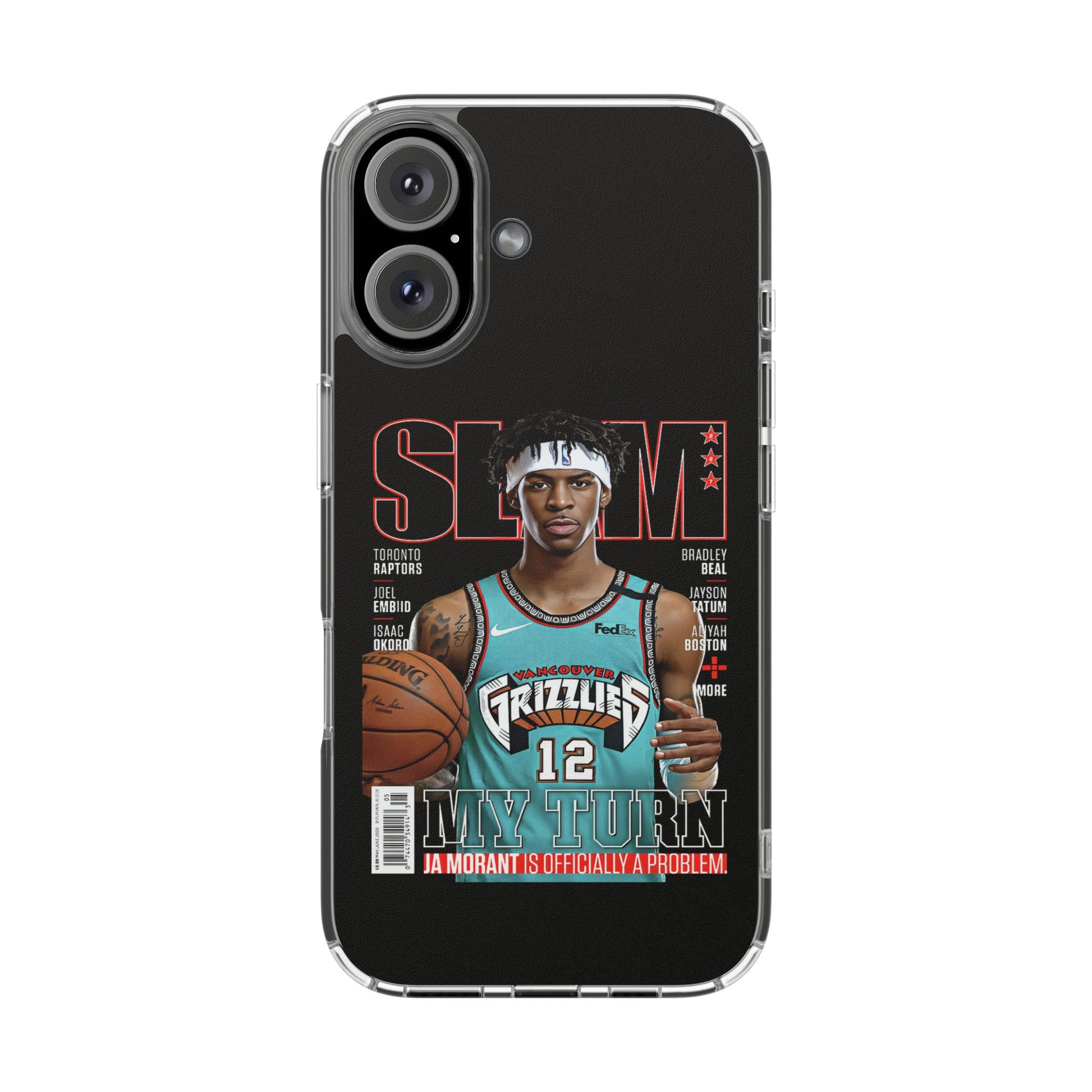 Ja Morant SLAM themed Basketball Inspired design Clear Phone Cases