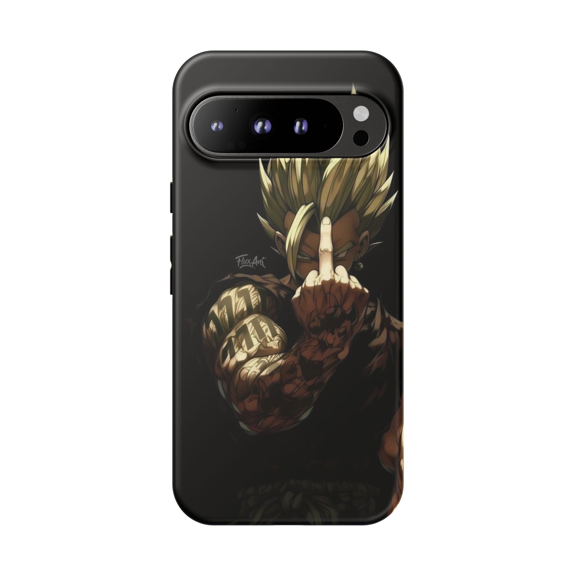 Middle Finger SS Goku Dragon Ball Z Tough Cases for iPhones, Samsung, and Pixel