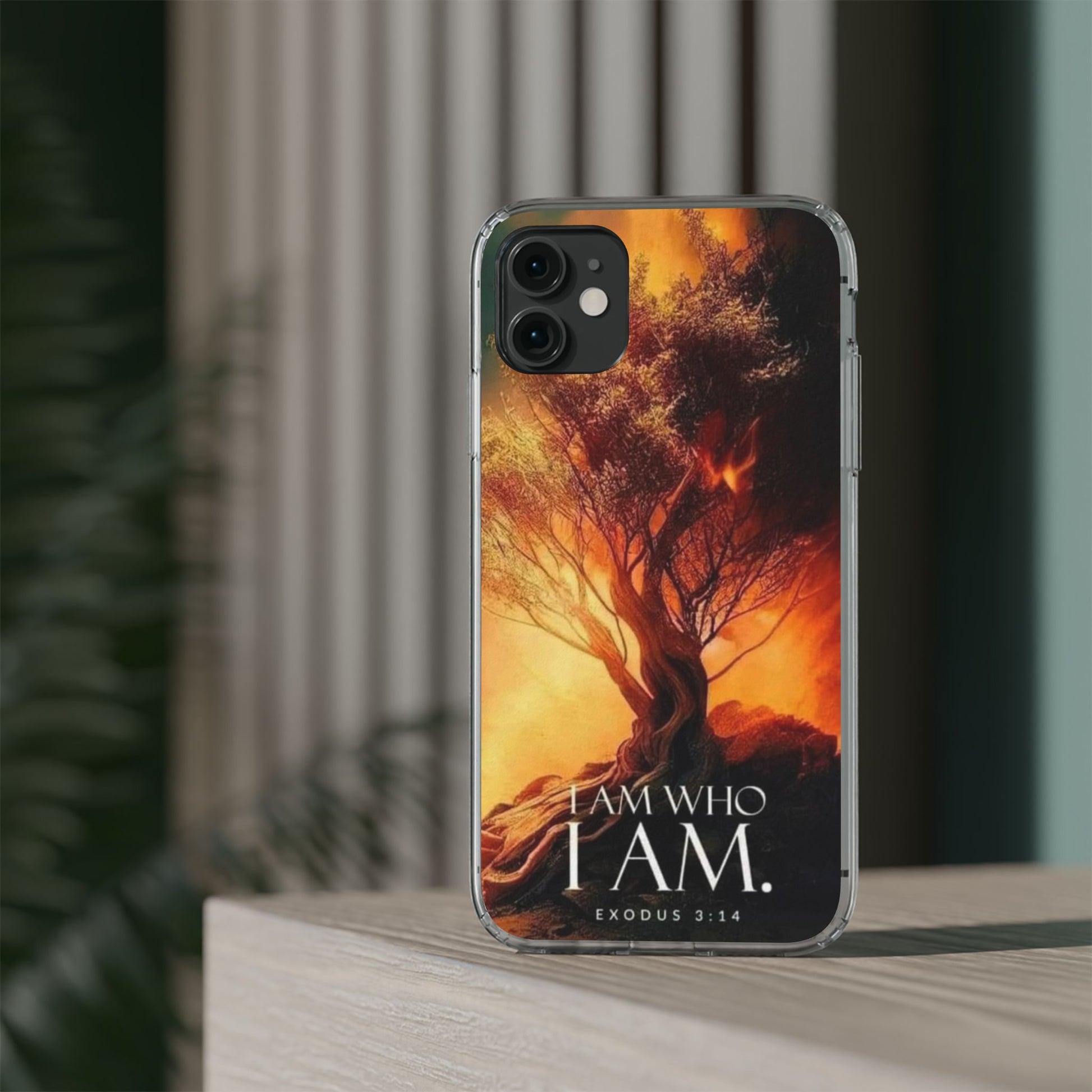 Phone Case, I Am Who I Am Bible Verse Clear Case for Iphone Samsung, Religious