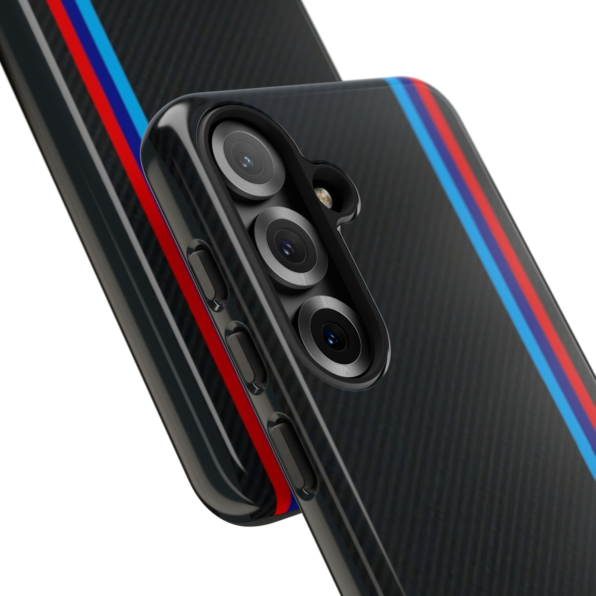 BMW M Stripes Carbon Fiber Design Tough Cases for iPhones, Samsung, and Pixel