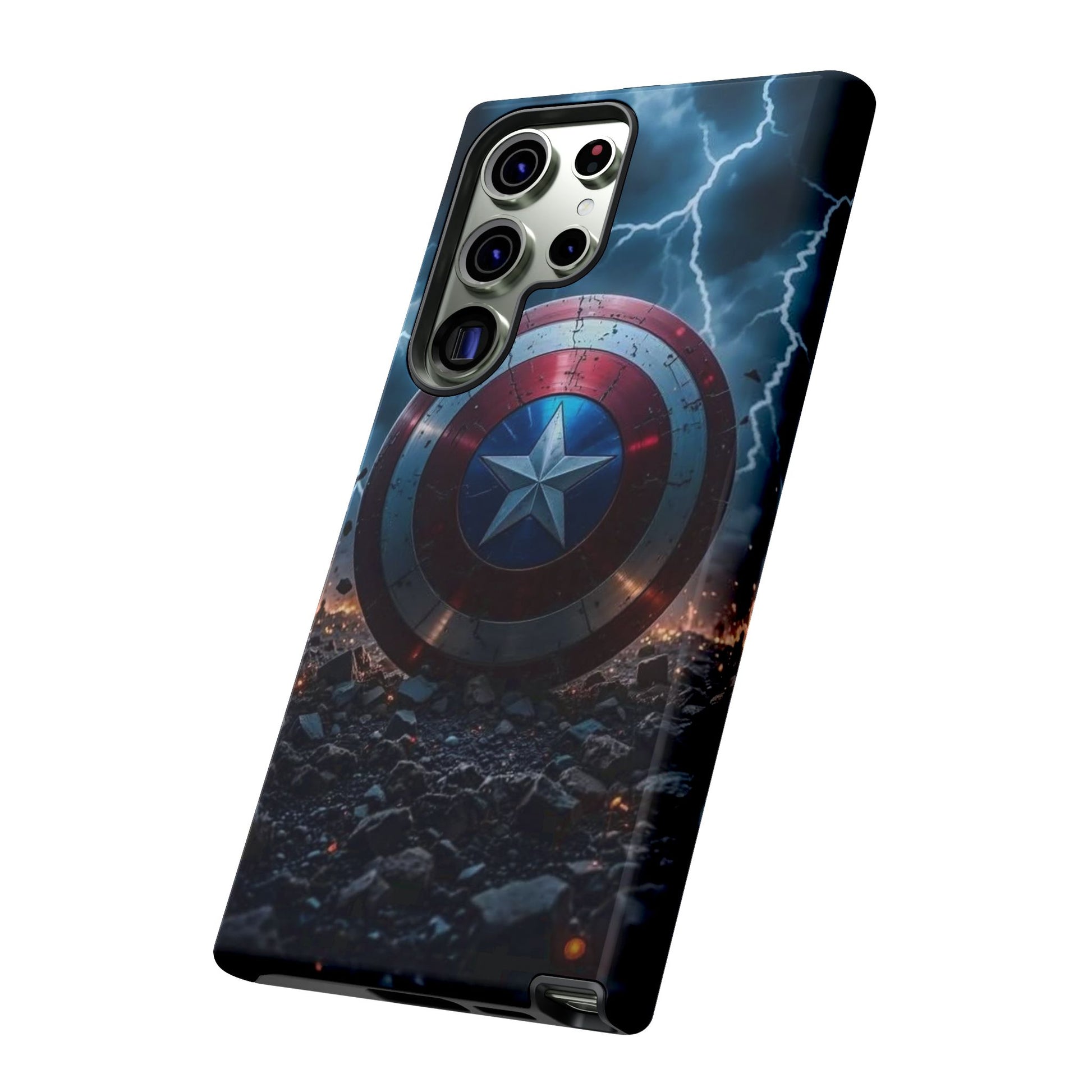 Captain America Shield Tough Cases for iPhones, Samsung, and Pixel