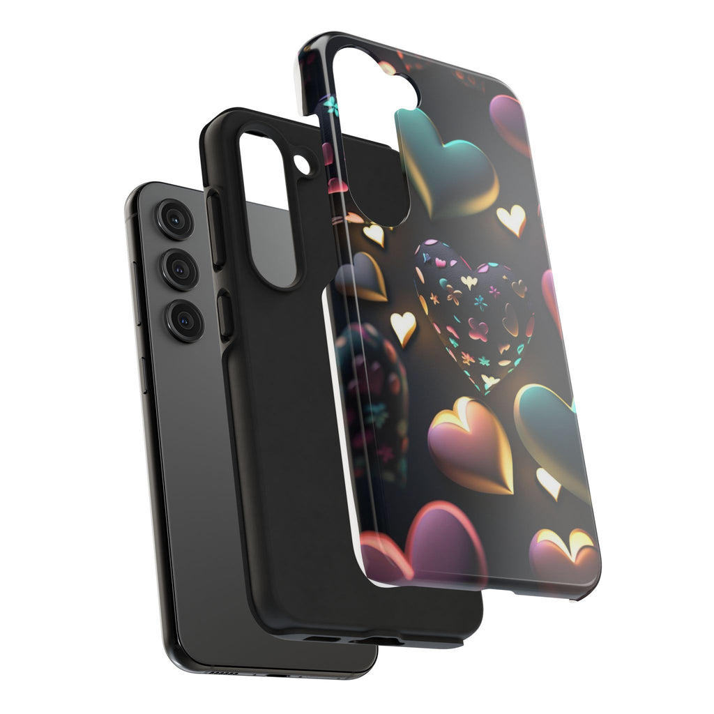 Floating Hearts Themed Tough Phone Cases for Iphones & Samsung Phones