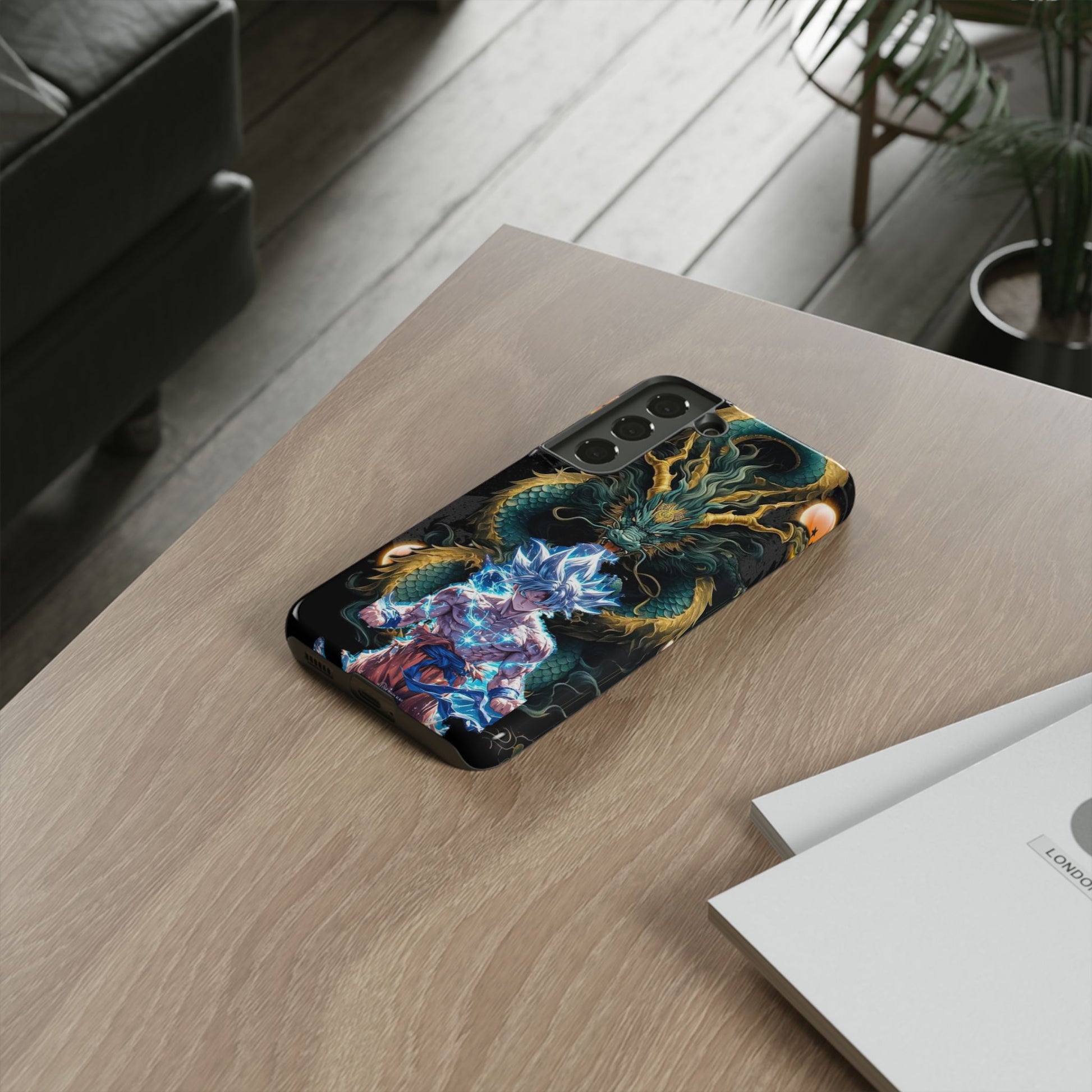 Anime Goku x Shenron Dragonball Z Tough Cases for iPhones, Samsung, and Pixel