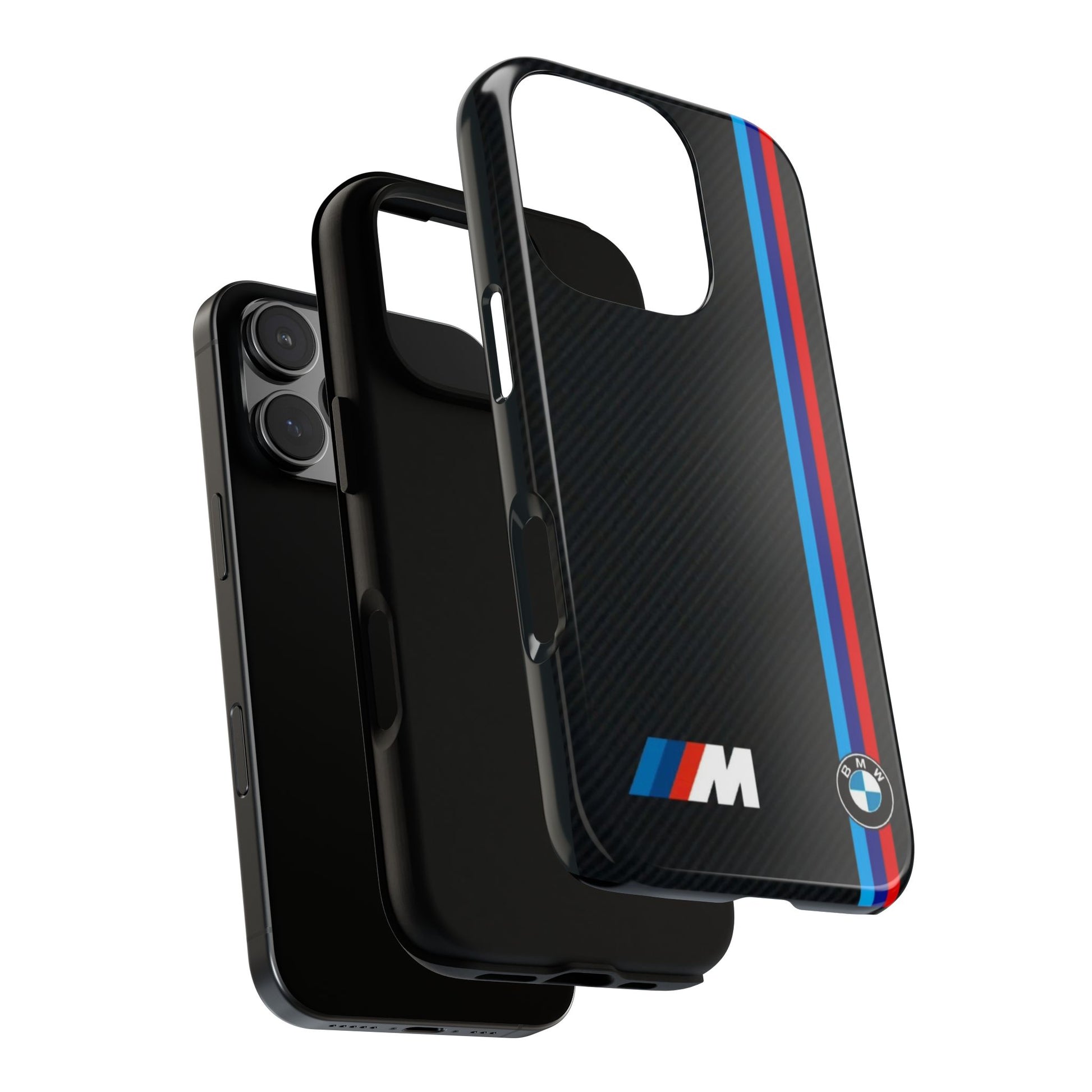 BMW M Stripes Carbon Fiber Design Tough Cases for iPhones, Samsung, and Pixel