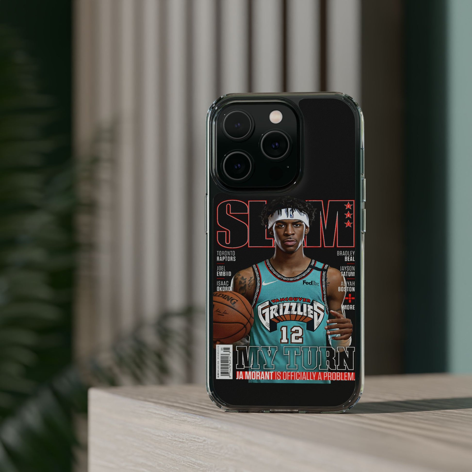 Ja Morant SLAM themed Basketball Inspired design Clear Phone Cases