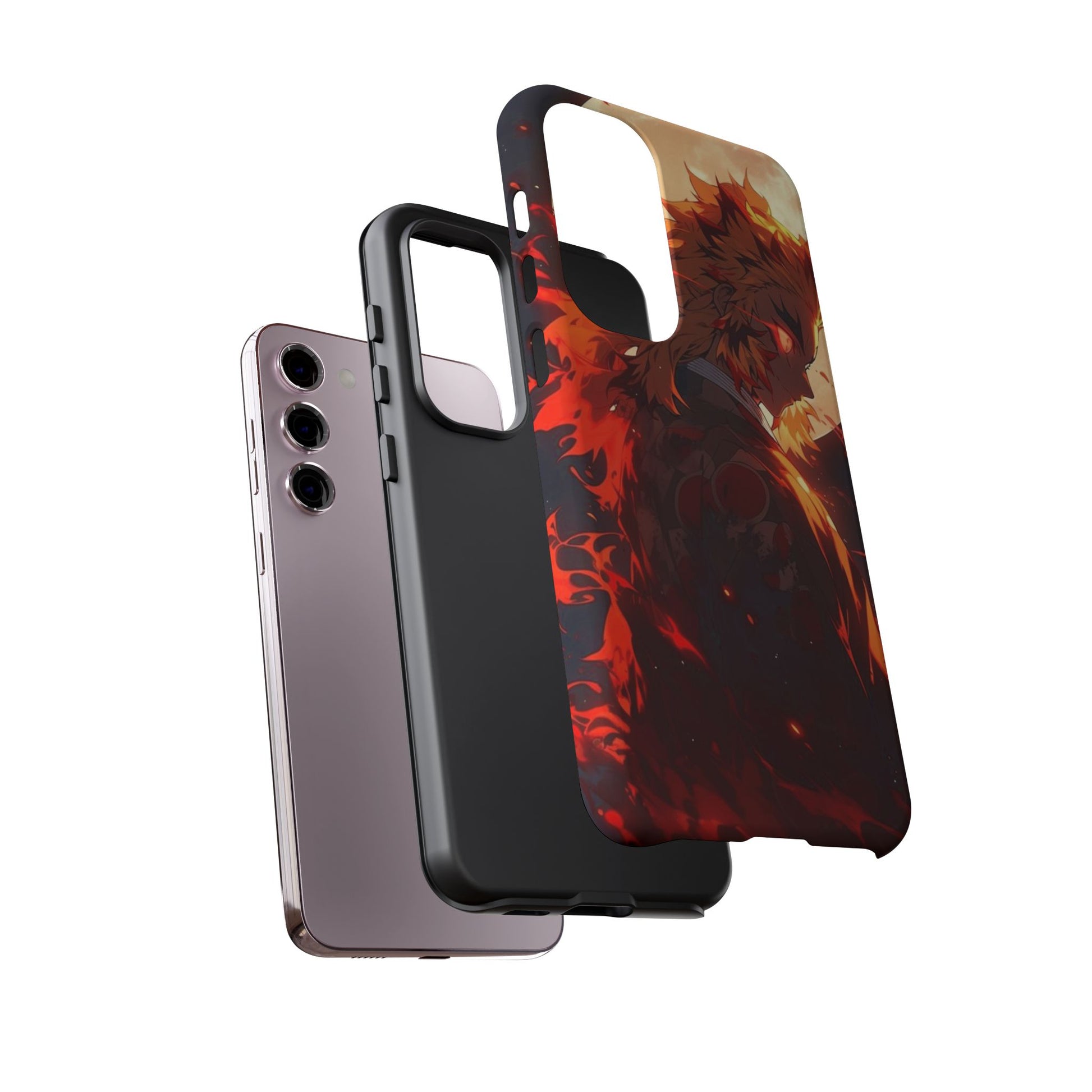 Demon Sl;ayer Rengoku Anime Phone Case, Tough Cases for iPhones, Samsung, and Pixel
