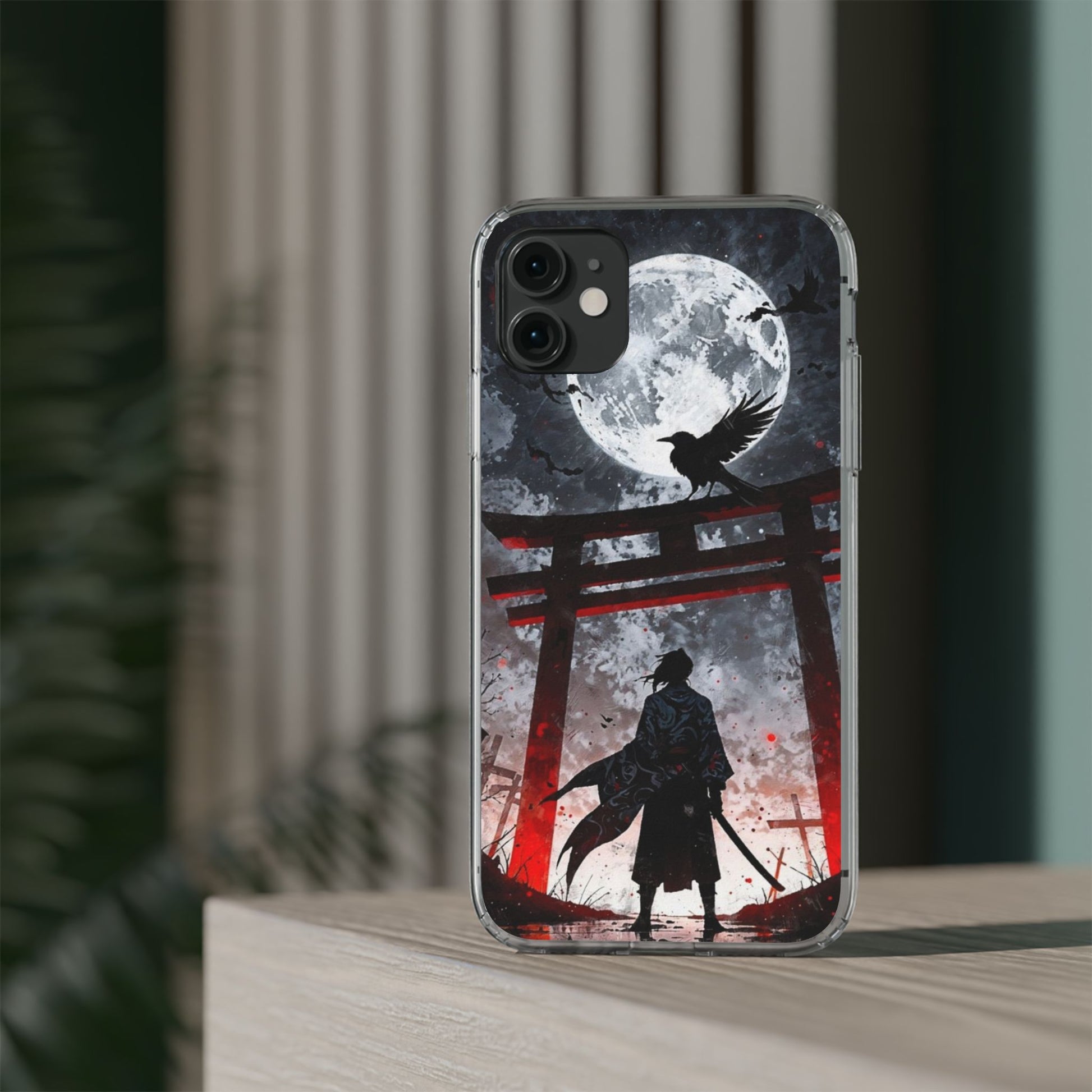 The Lone Samurai and Crow Design case for Iphone and Samsung phones