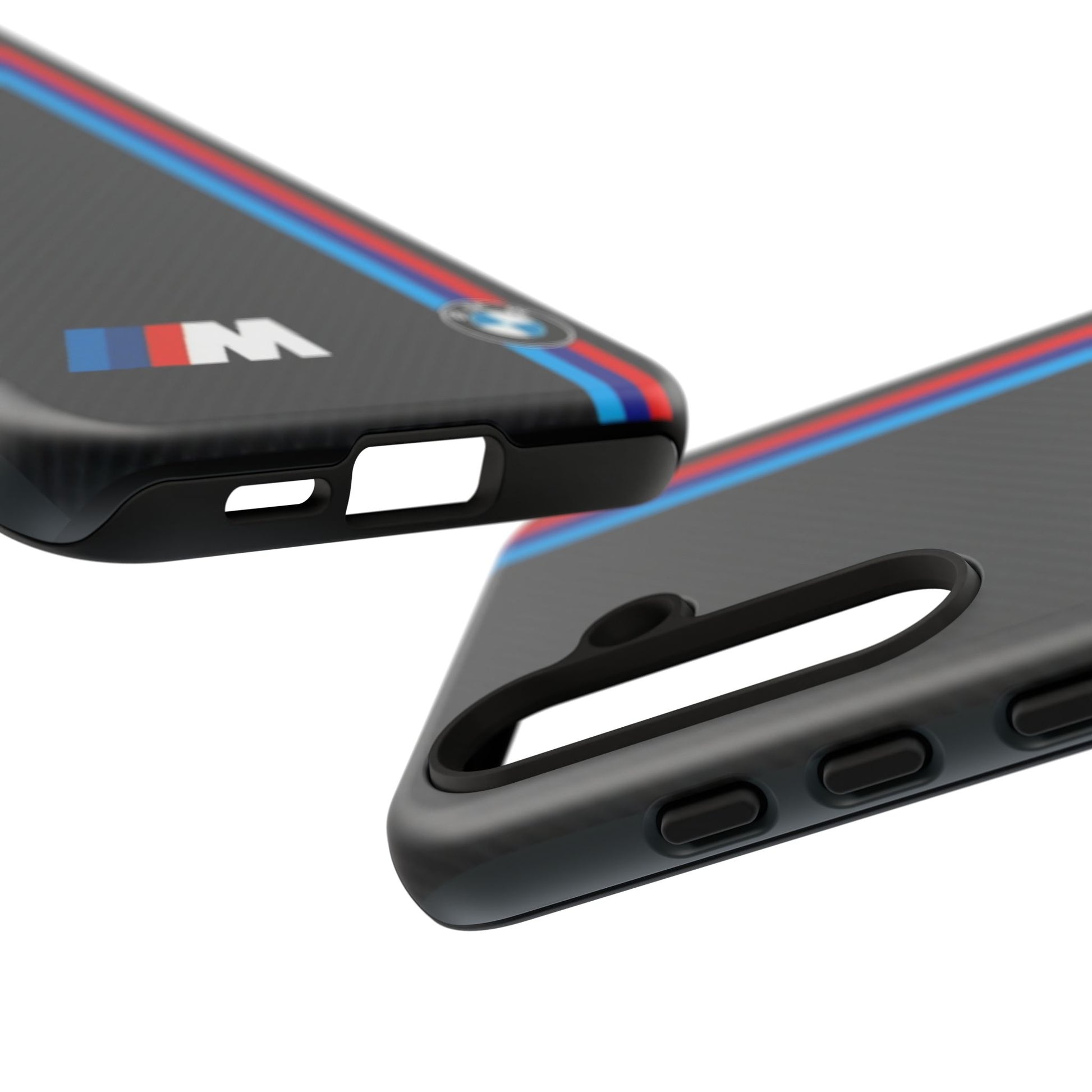 BMW M Stripes Carbon Fiber Design Tough Cases for iPhones, Samsung, and Pixel