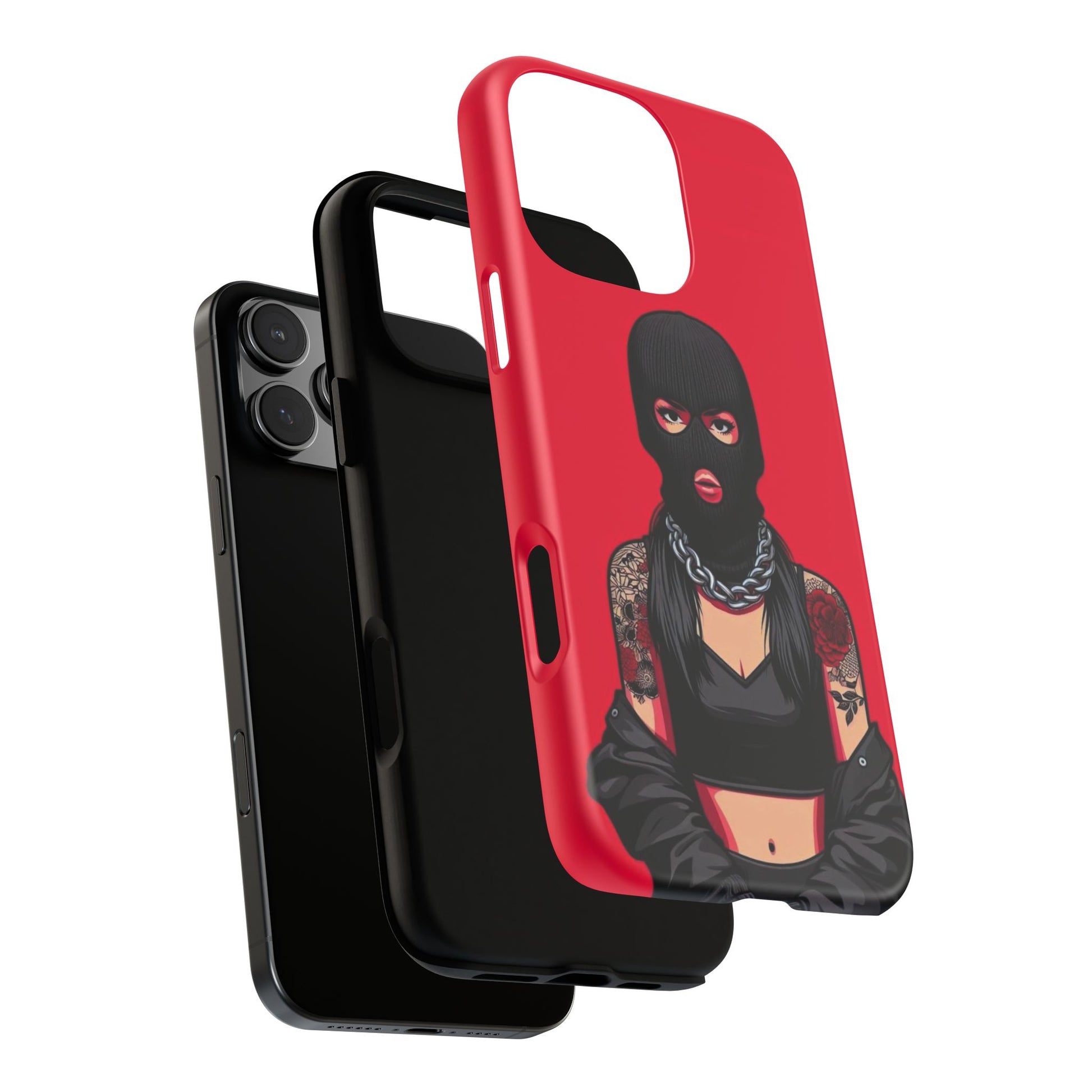 Thug Girl Red Design Tough Cases for iPhones, Samsung, and Pixel