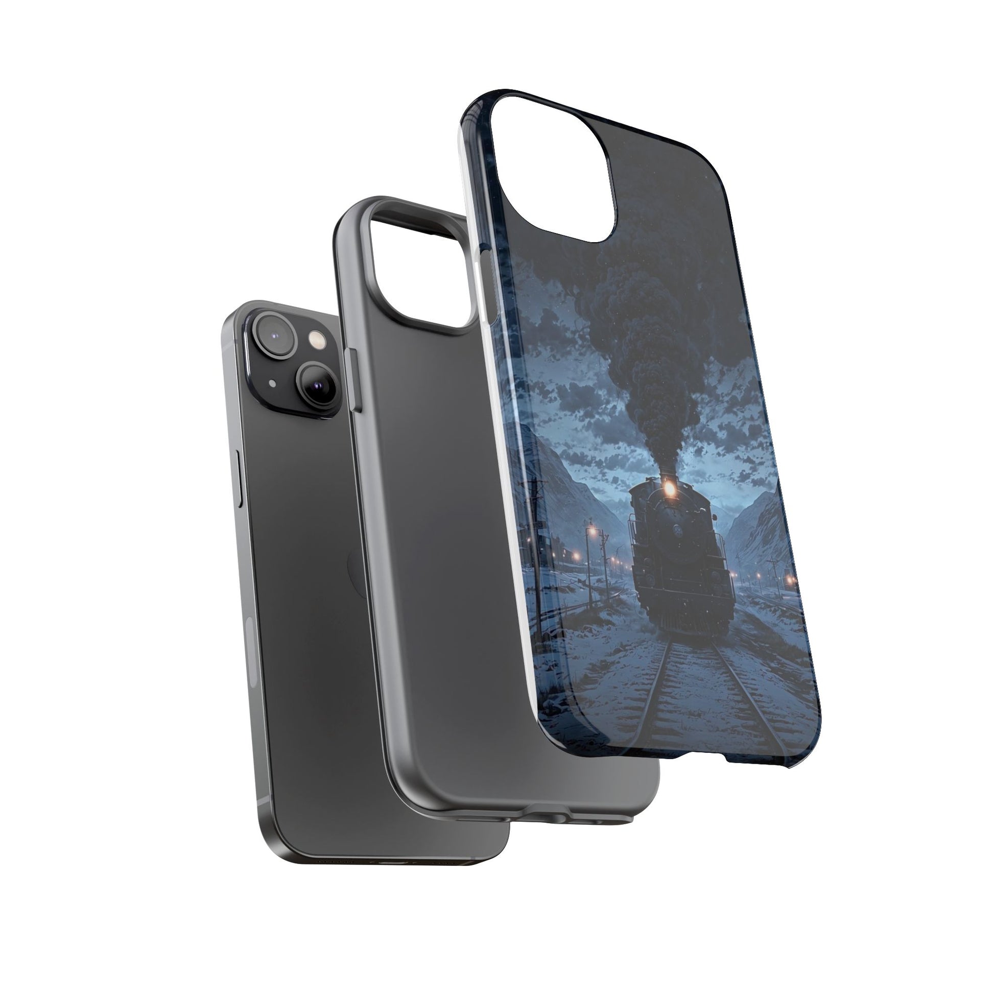 Steam Engine Train Themed Tough Cases for iPhones, Samsung, and Pixel
