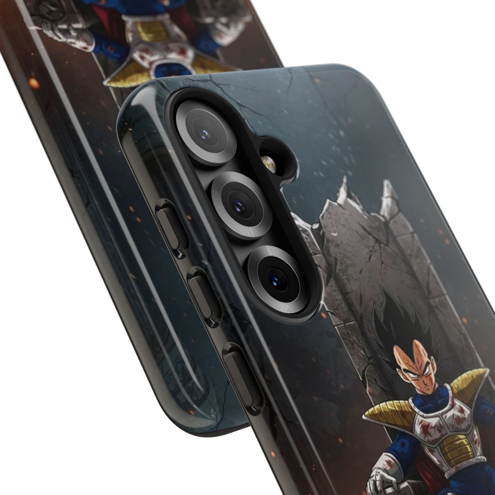 Vegeta on Throne DBZ Theme Tough Cases for iPhones, Samsung, and Pixel