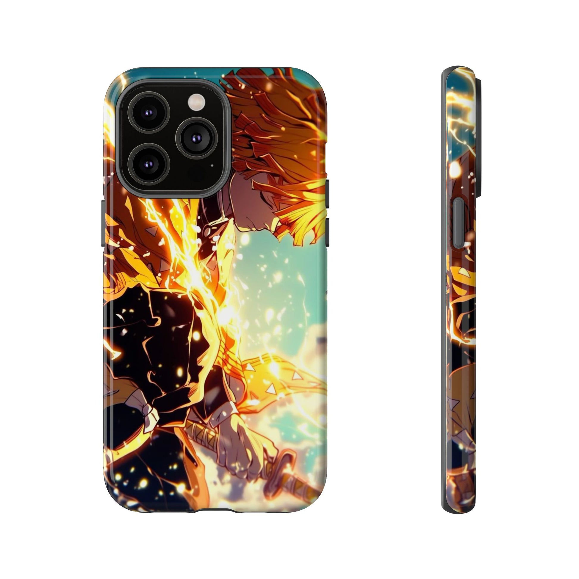 Demon Slayer Zenitsu Anime Theme Phone Case, Tough Cases for iPhones, Samsung, and Pixel