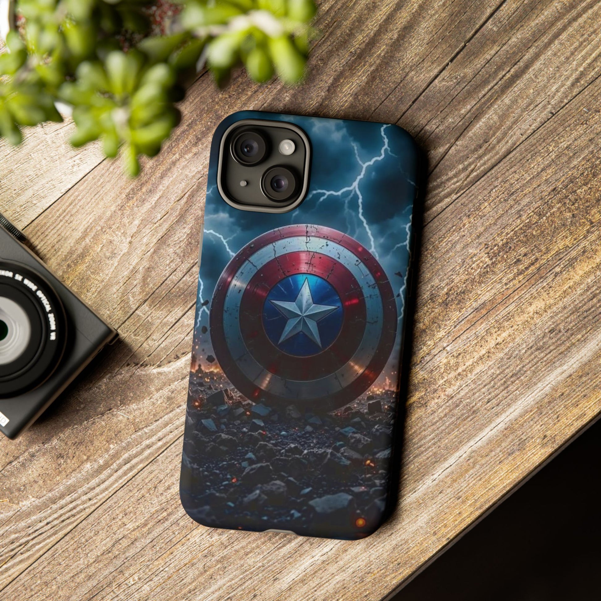 Captain America Shield Tough Cases for iPhones, Samsung, and Pixel