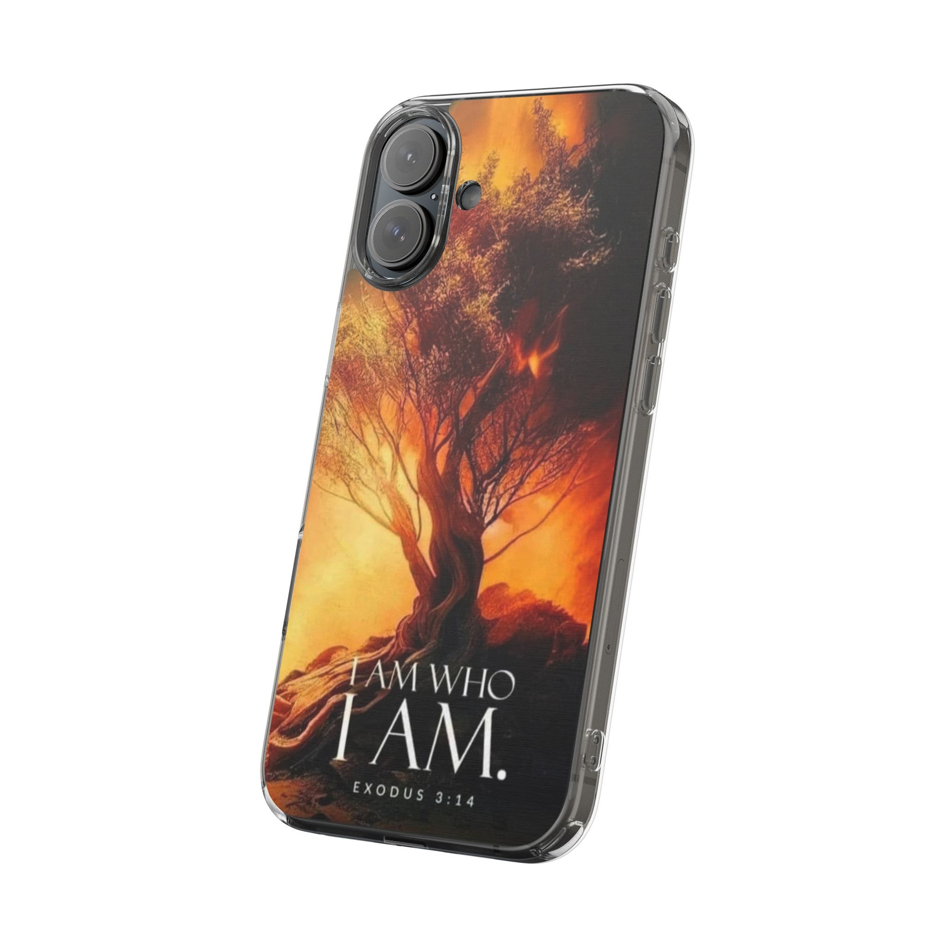 Phone Case, I Am Who I Am Bible Verse Clear Case for Iphone Samsung, Religious